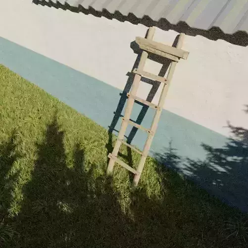 Wooden Step Ladder Free 3D model