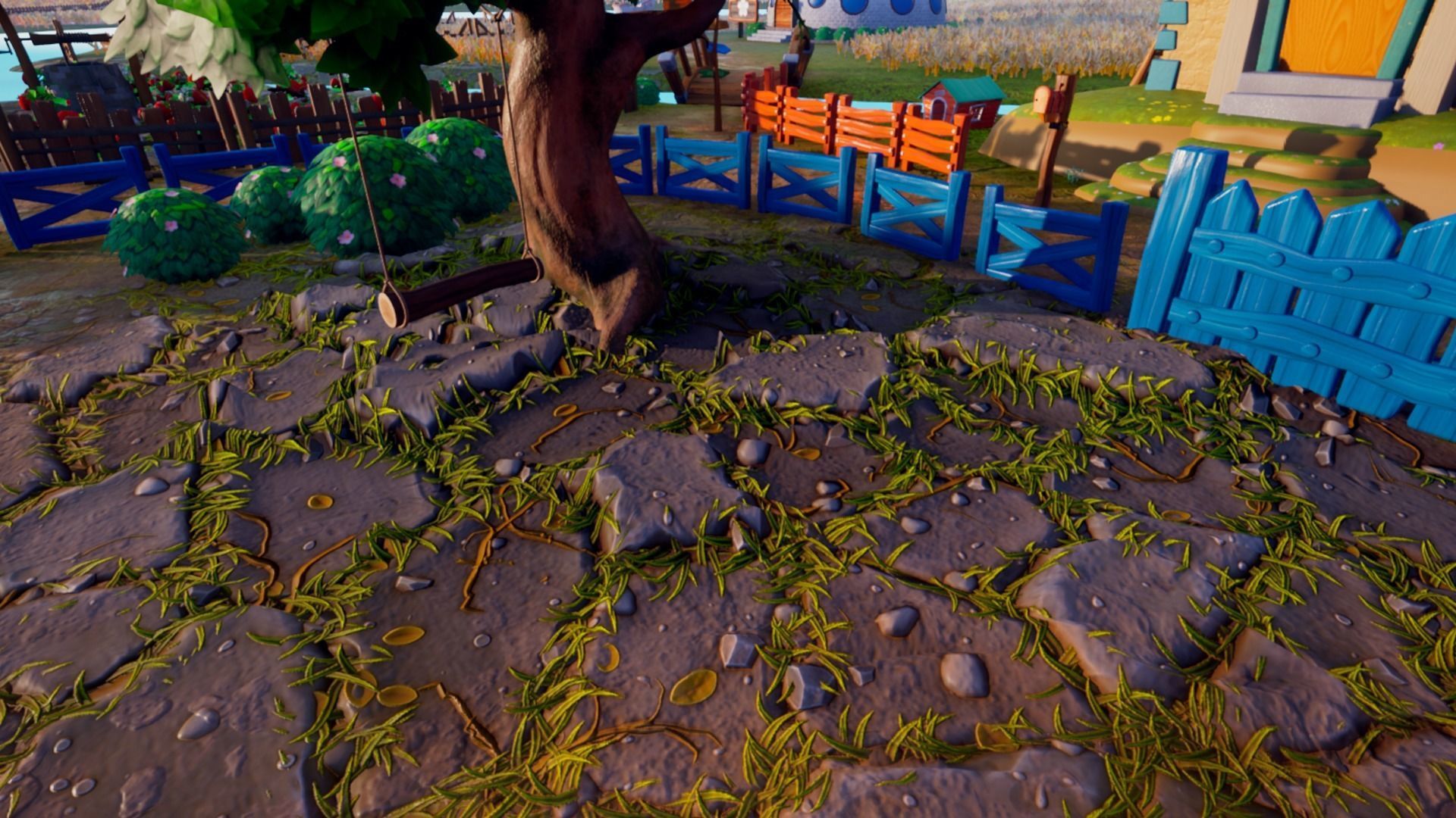 Farm village cartoon  Low-poly 3D model_16