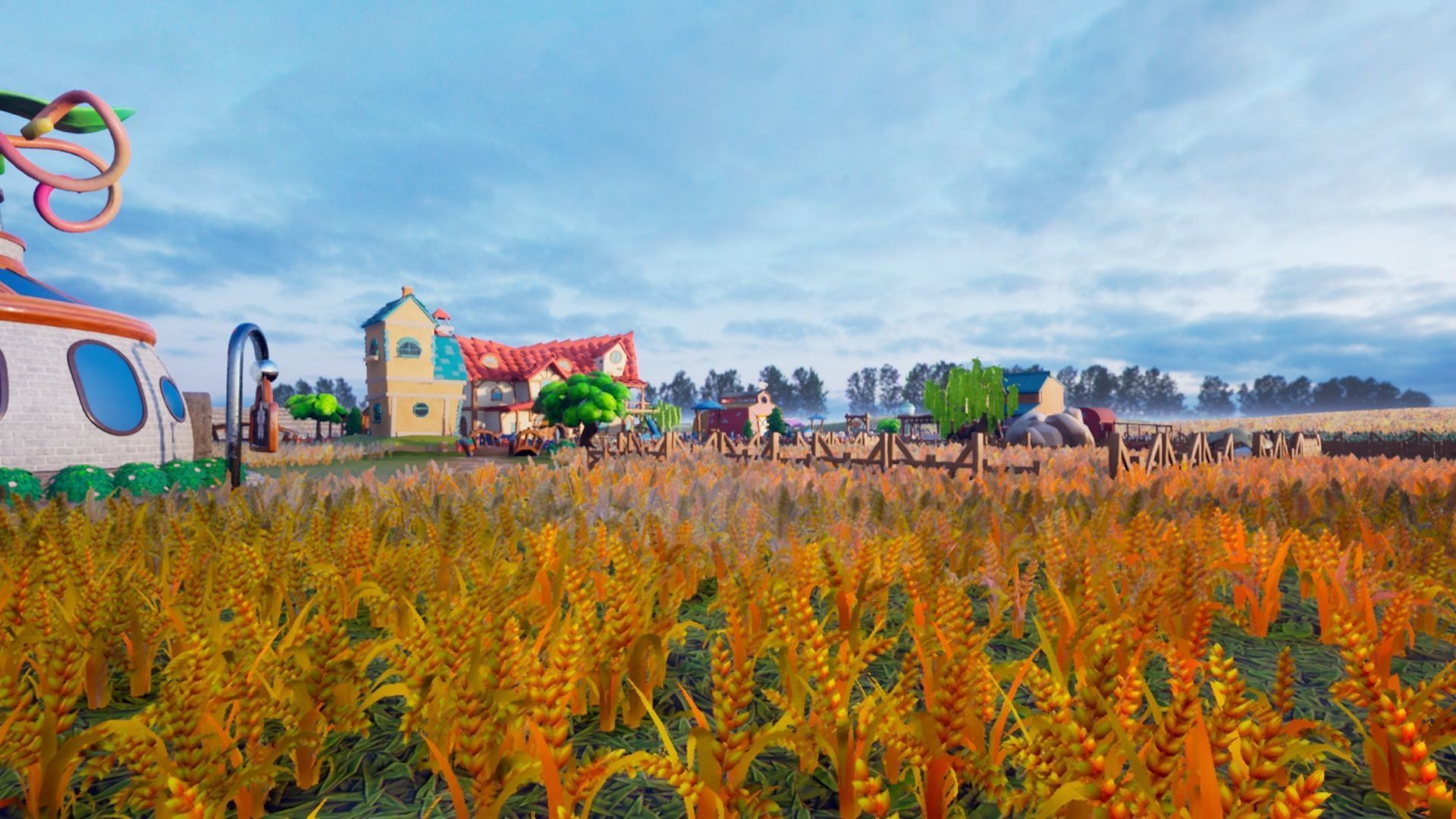 Farm village cartoon  Low-poly 3D model_9