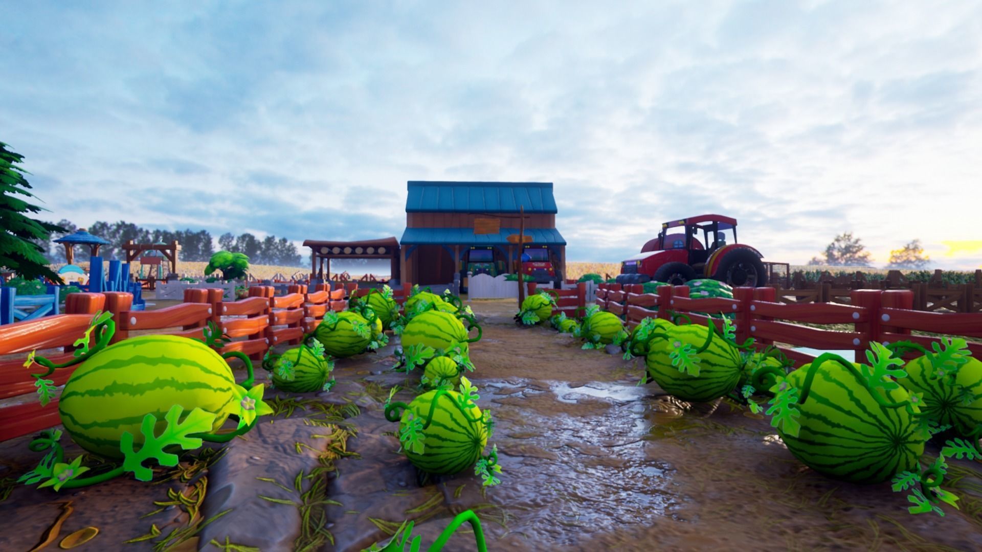 Farm village cartoon  Low-poly 3D model_17