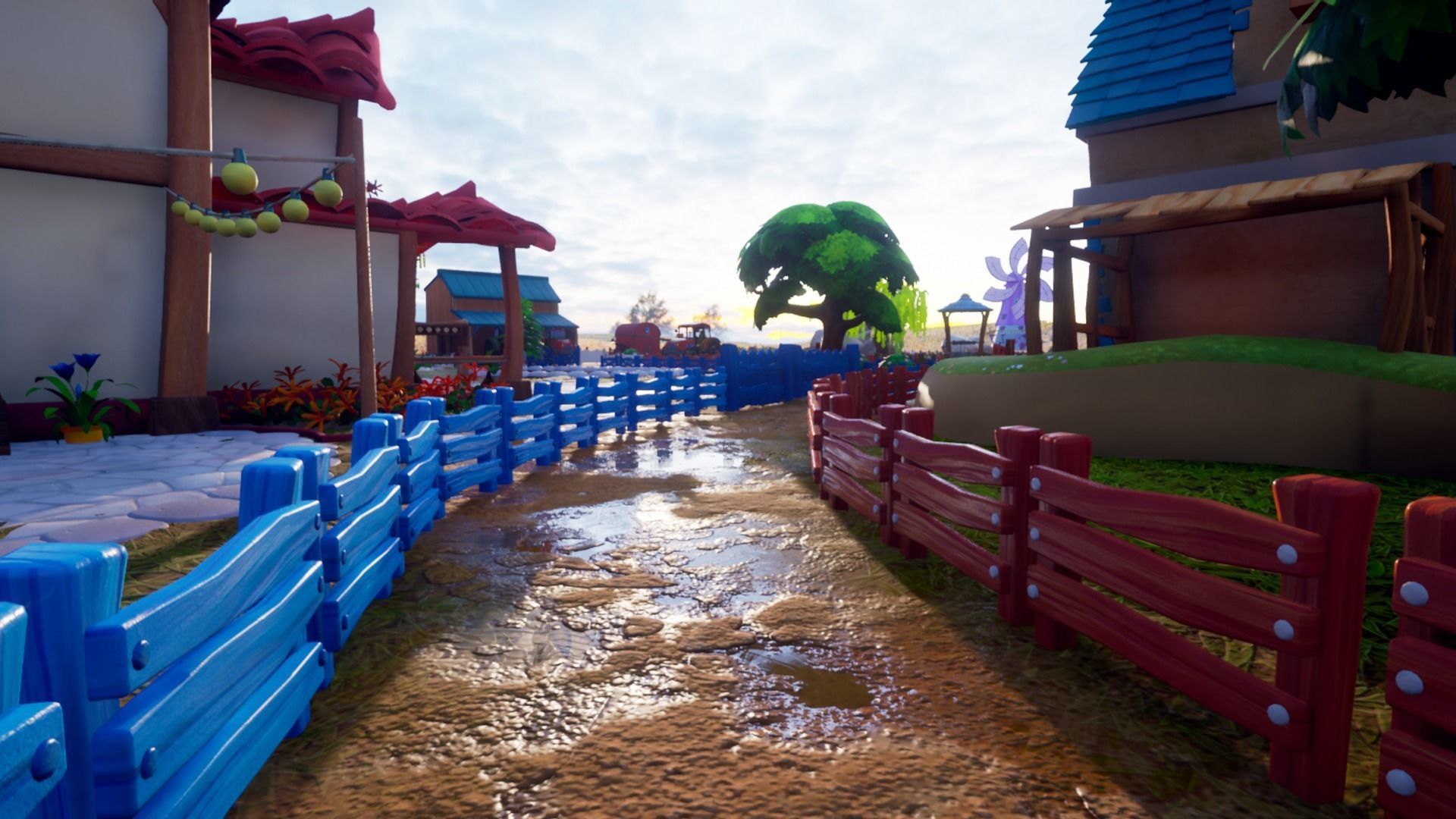 Farm village cartoon  Low-poly 3D model_14