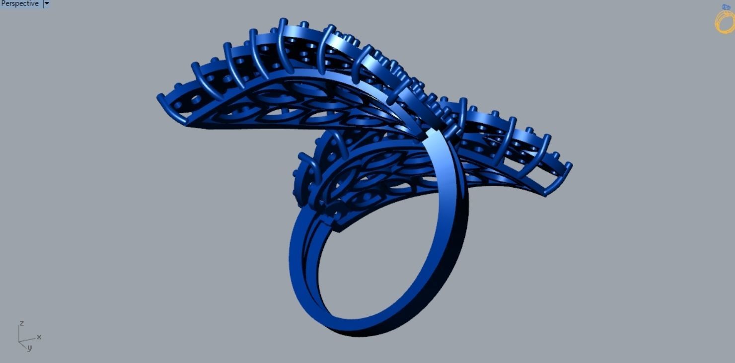 Leaf Wrap Flower Ring R 117 3D print model_6