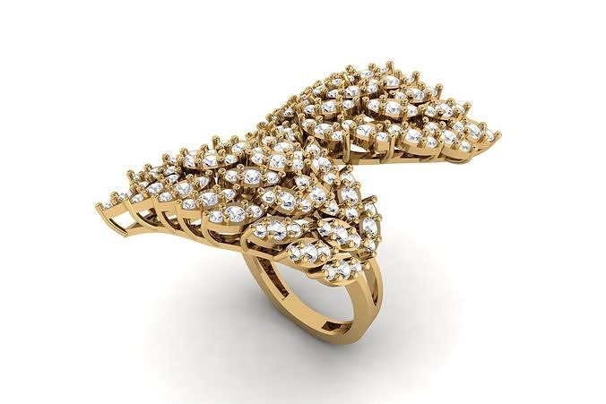 Leaf Wrap Flower Ring R 117 3D print model