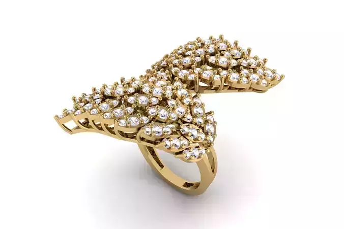 Leaf Wrap Flower Ring R 117