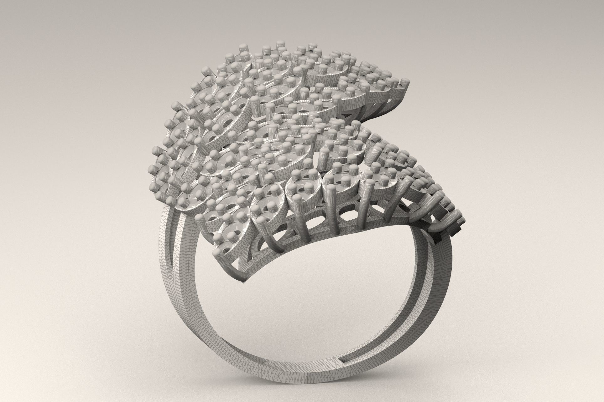 Leaf Wrap Flower Ring R 117 3D print model_3