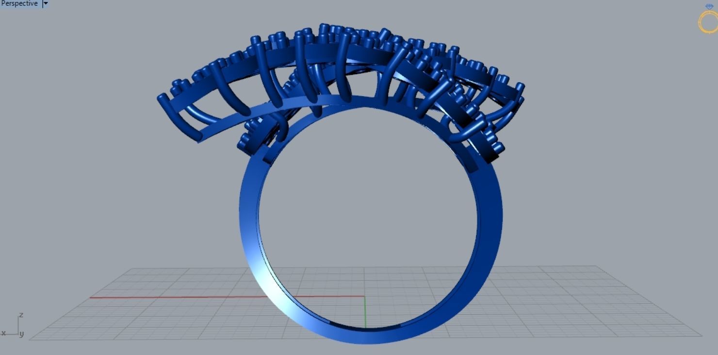 Leaf Wrap Flower Ring R 117 3D print model_7