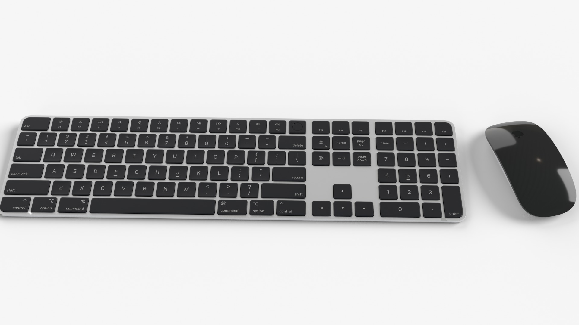 Mac mini 2023 with keyboard mouse 3D model_7