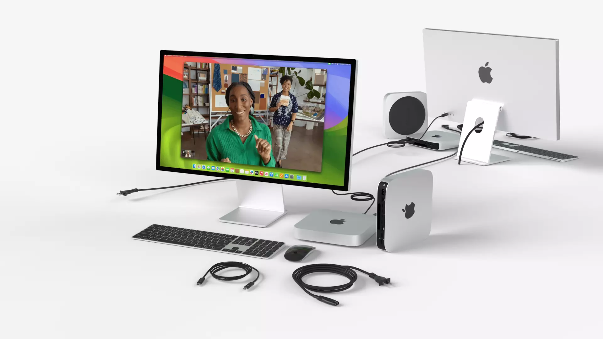 Mac mini 2023 with keyboard mouse 3D model_0