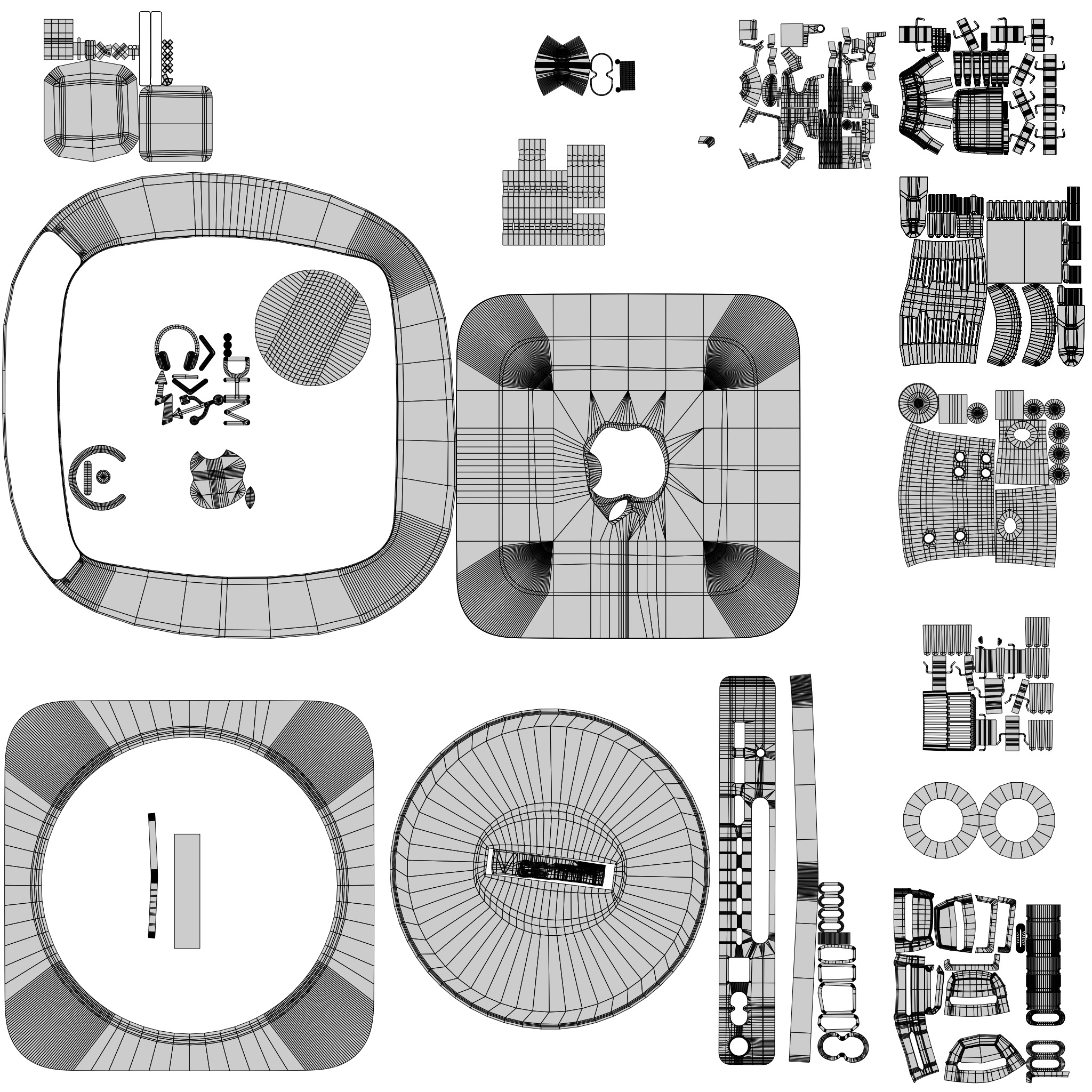 Mac mini 2023 with keyboard mouse 3D model_16
