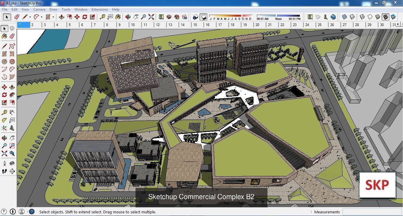 Collection 95 Sketchup Commercial Complex _58