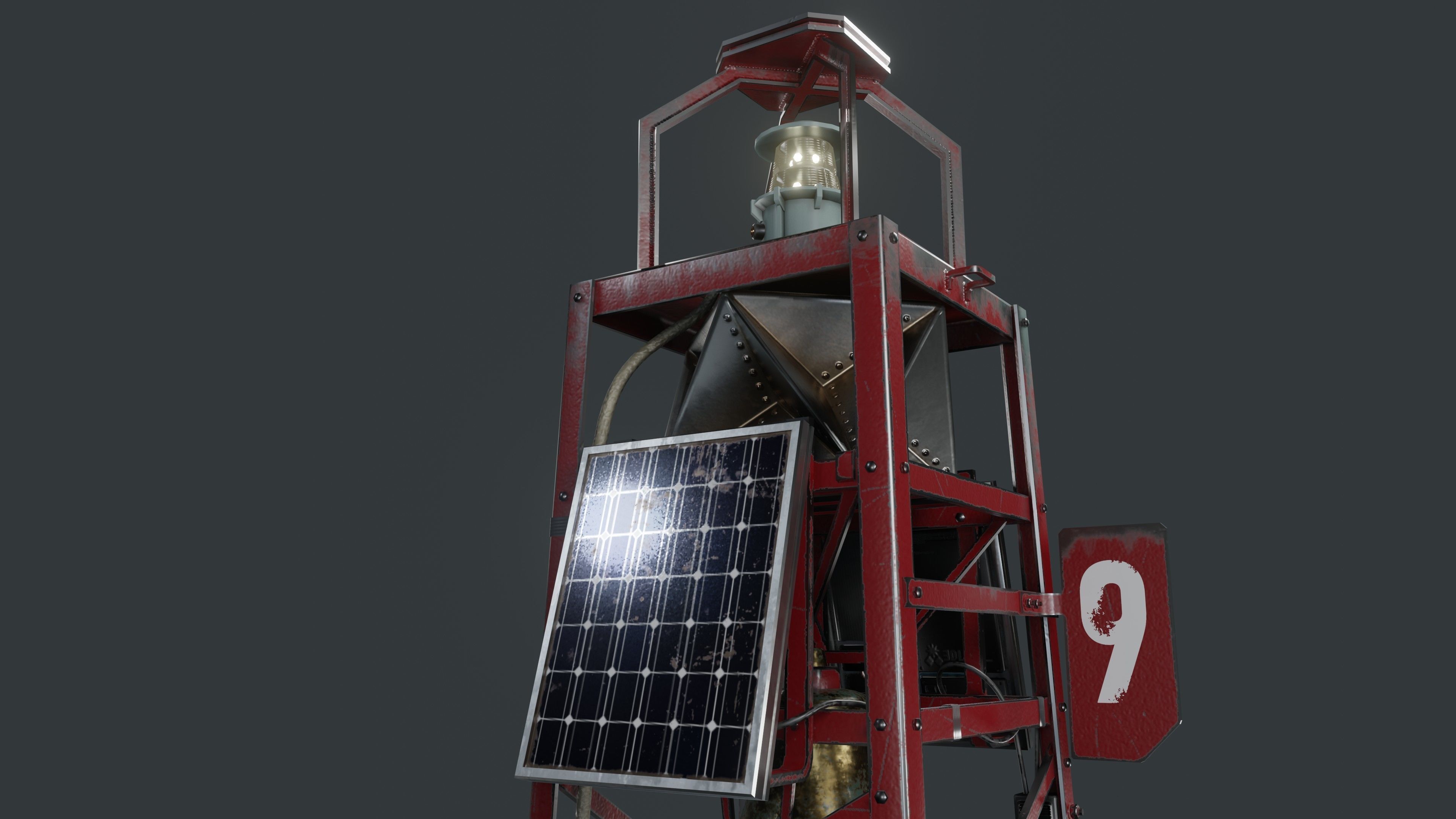 Bell Buoy Low-poly 3D model_10