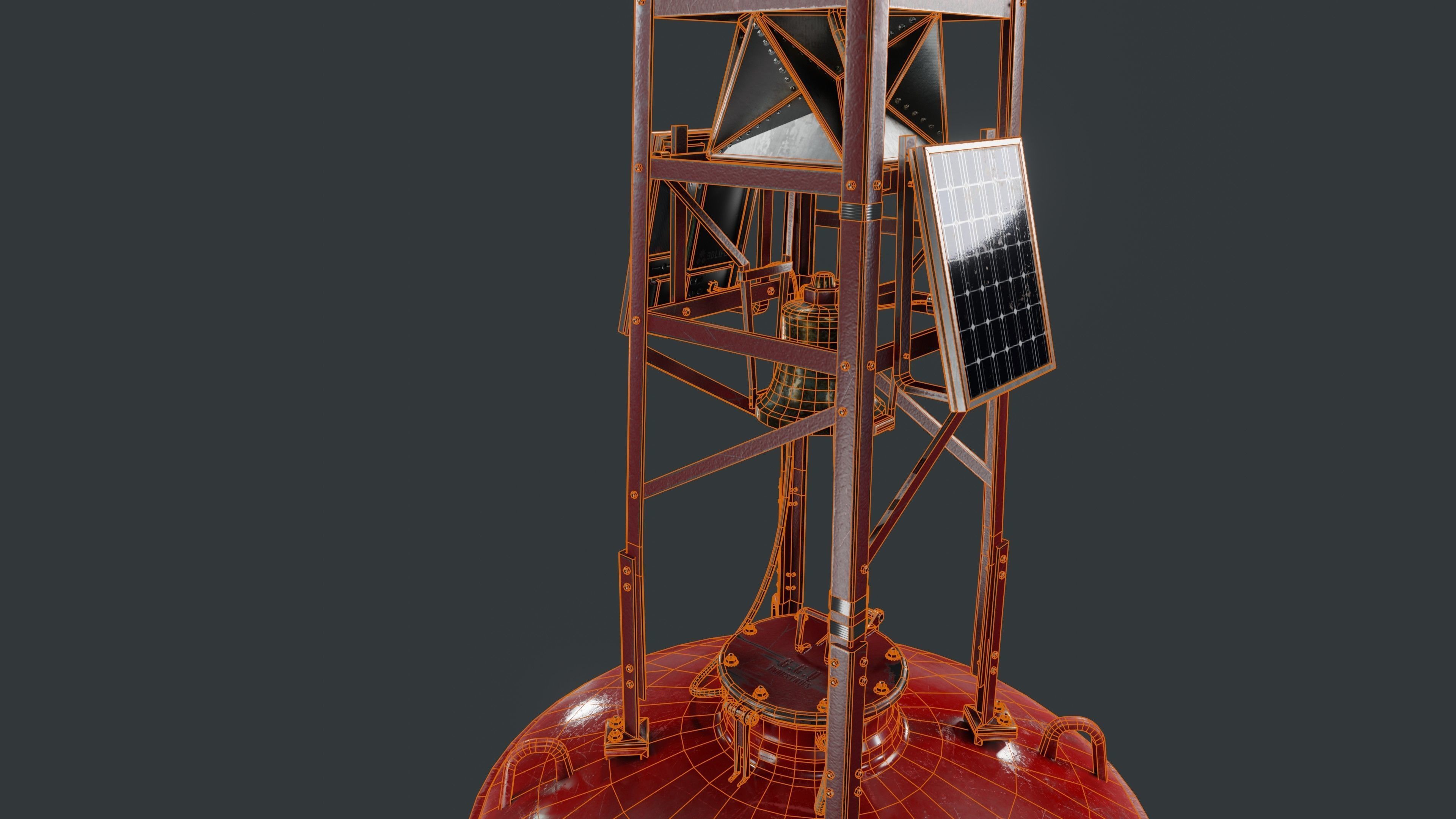 Bell Buoy Low-poly 3D model_21