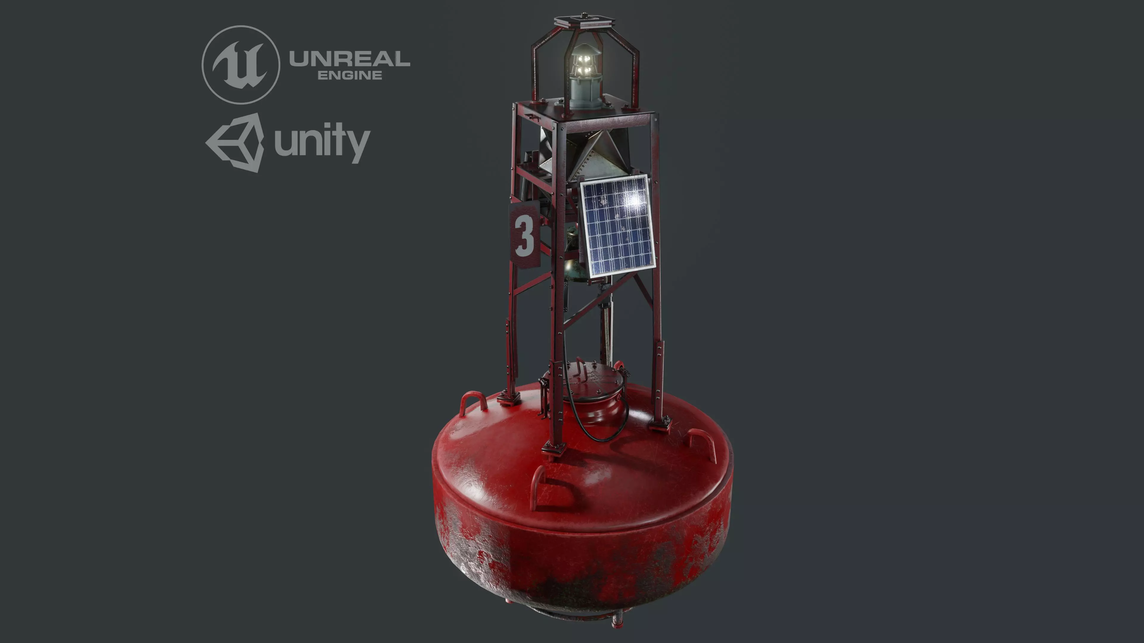 Bell Buoy Low-poly 3D model_0