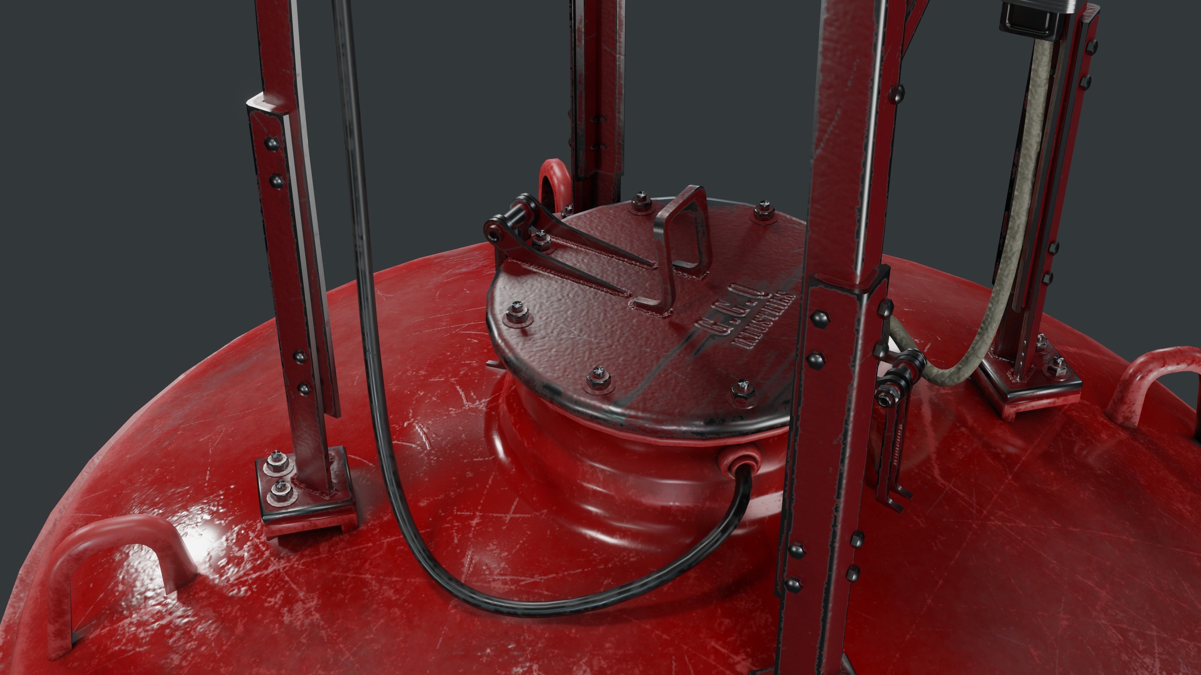 Bell Buoy Low-poly 3D model_5