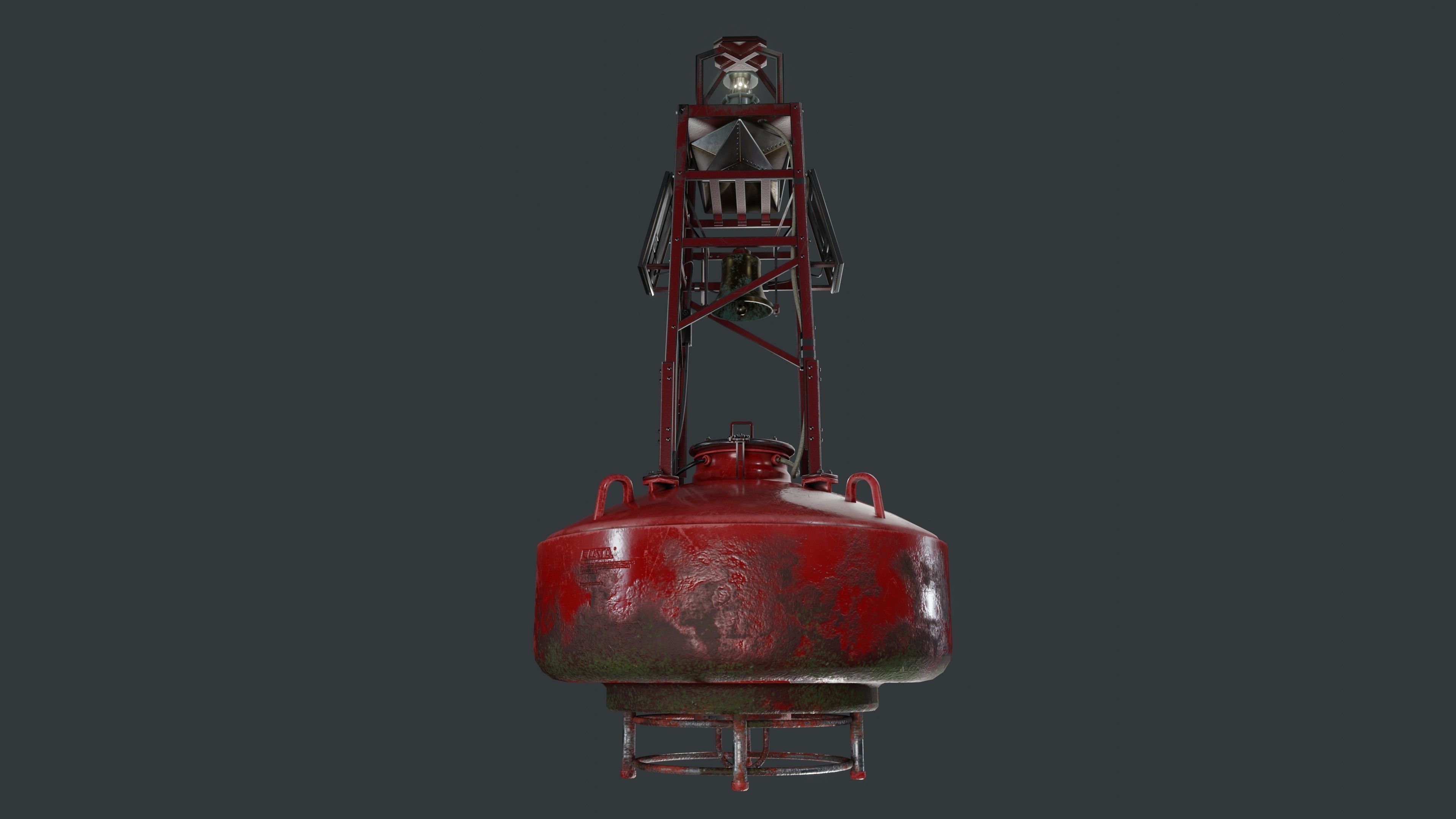 Bell Buoy Low-poly 3D model_16