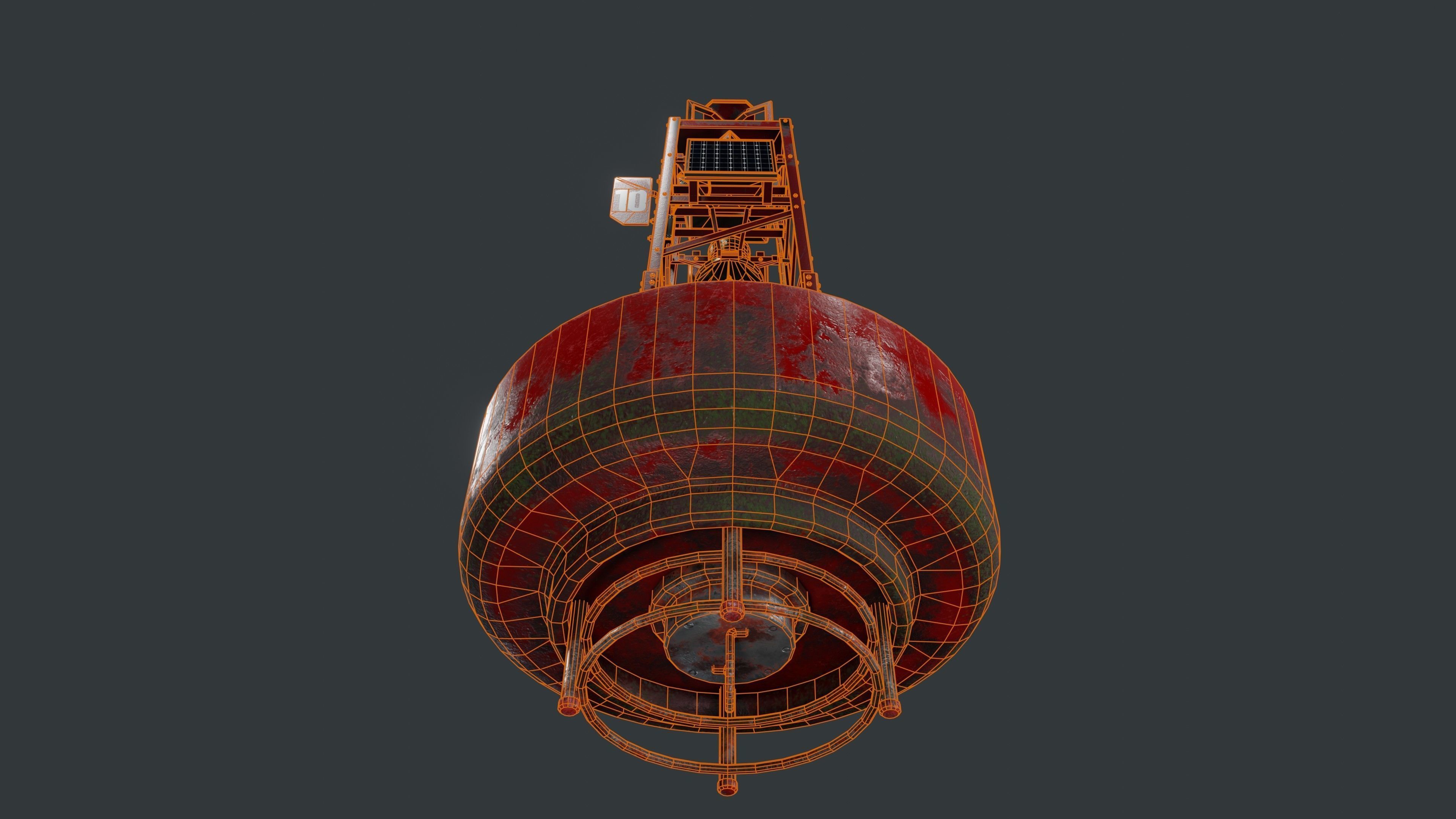 Bell Buoy Low-poly 3D model_25