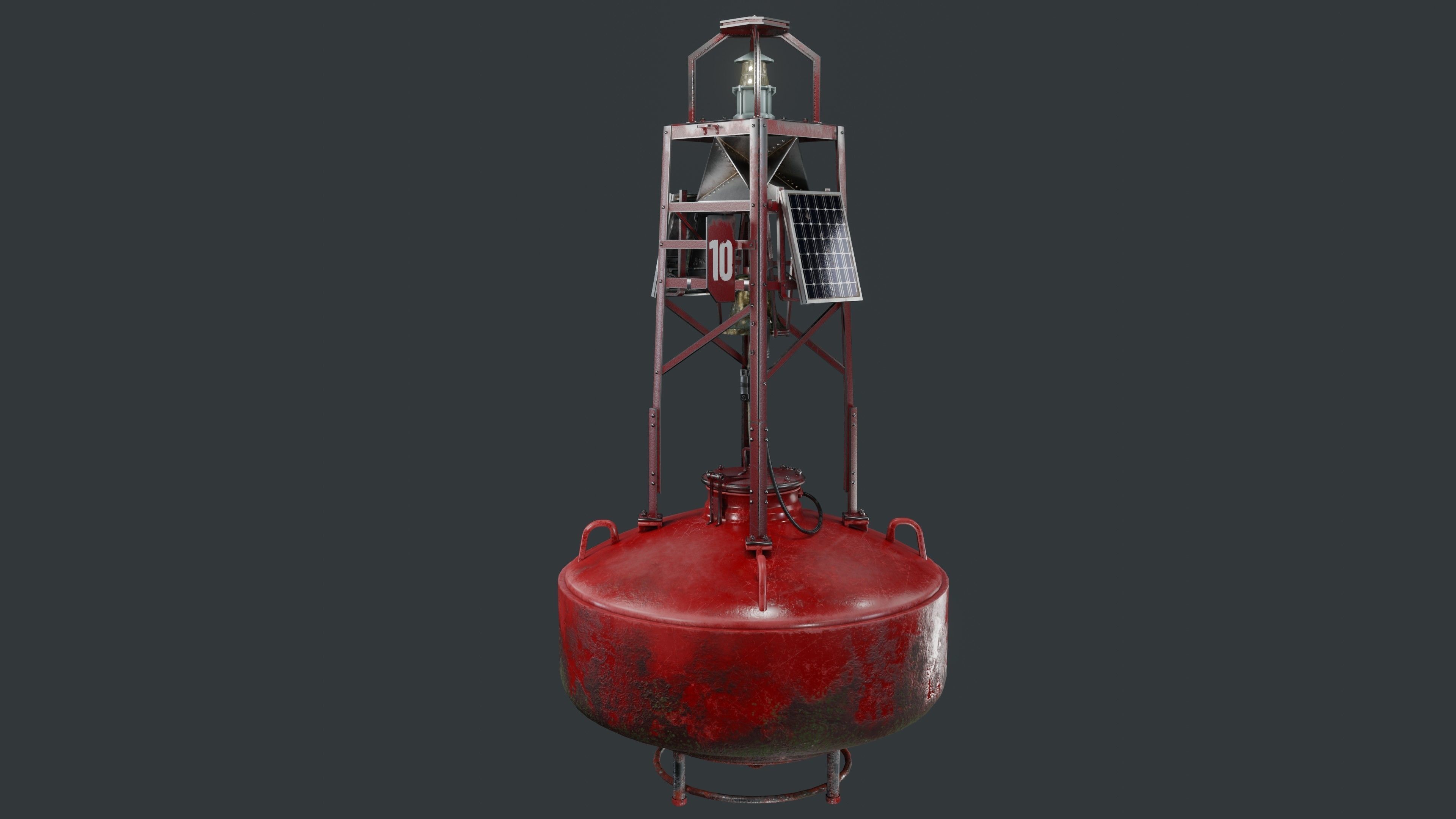 Bell Buoy Low-poly 3D model_11