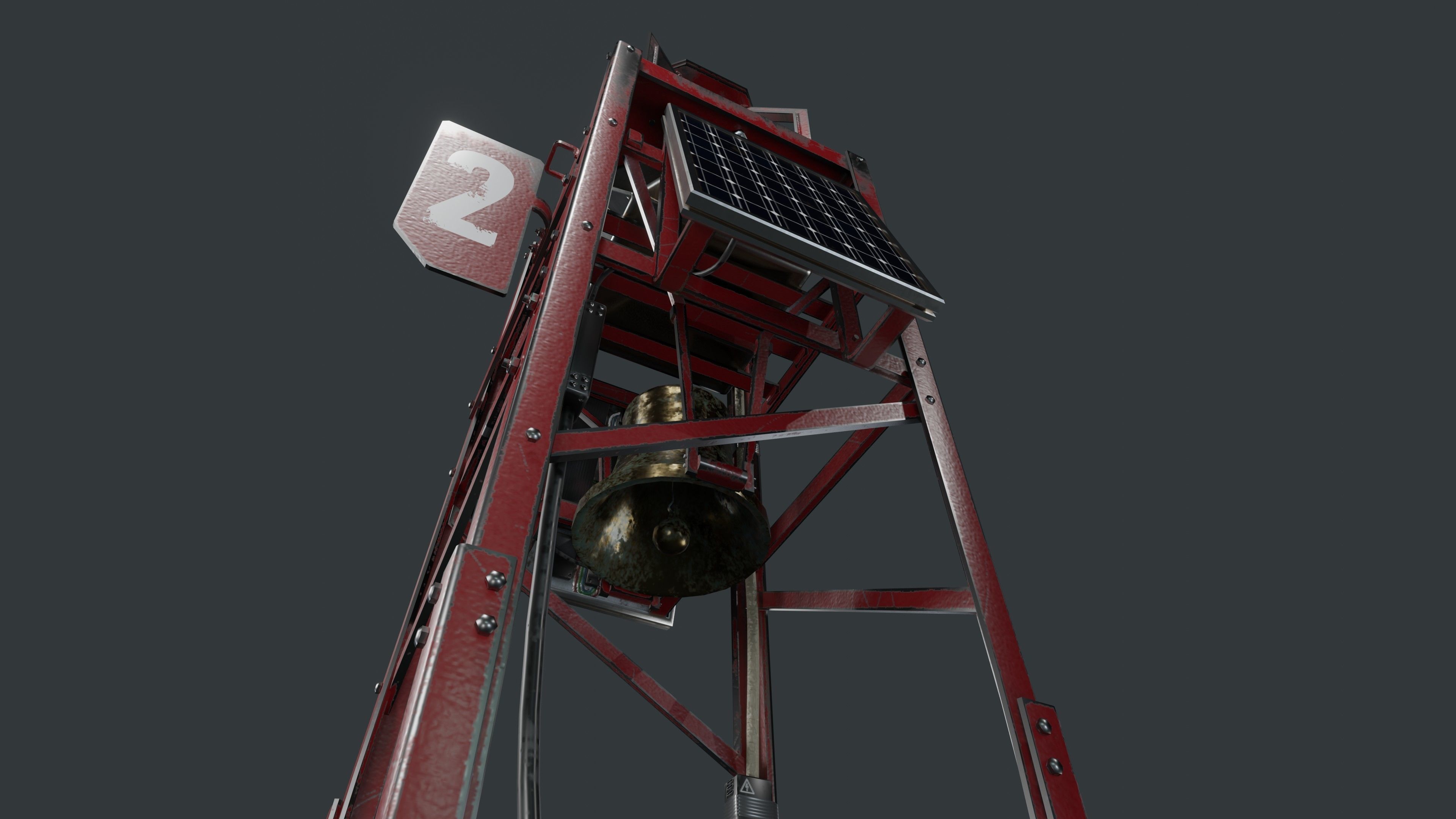 Bell Buoy Low-poly 3D model_4
