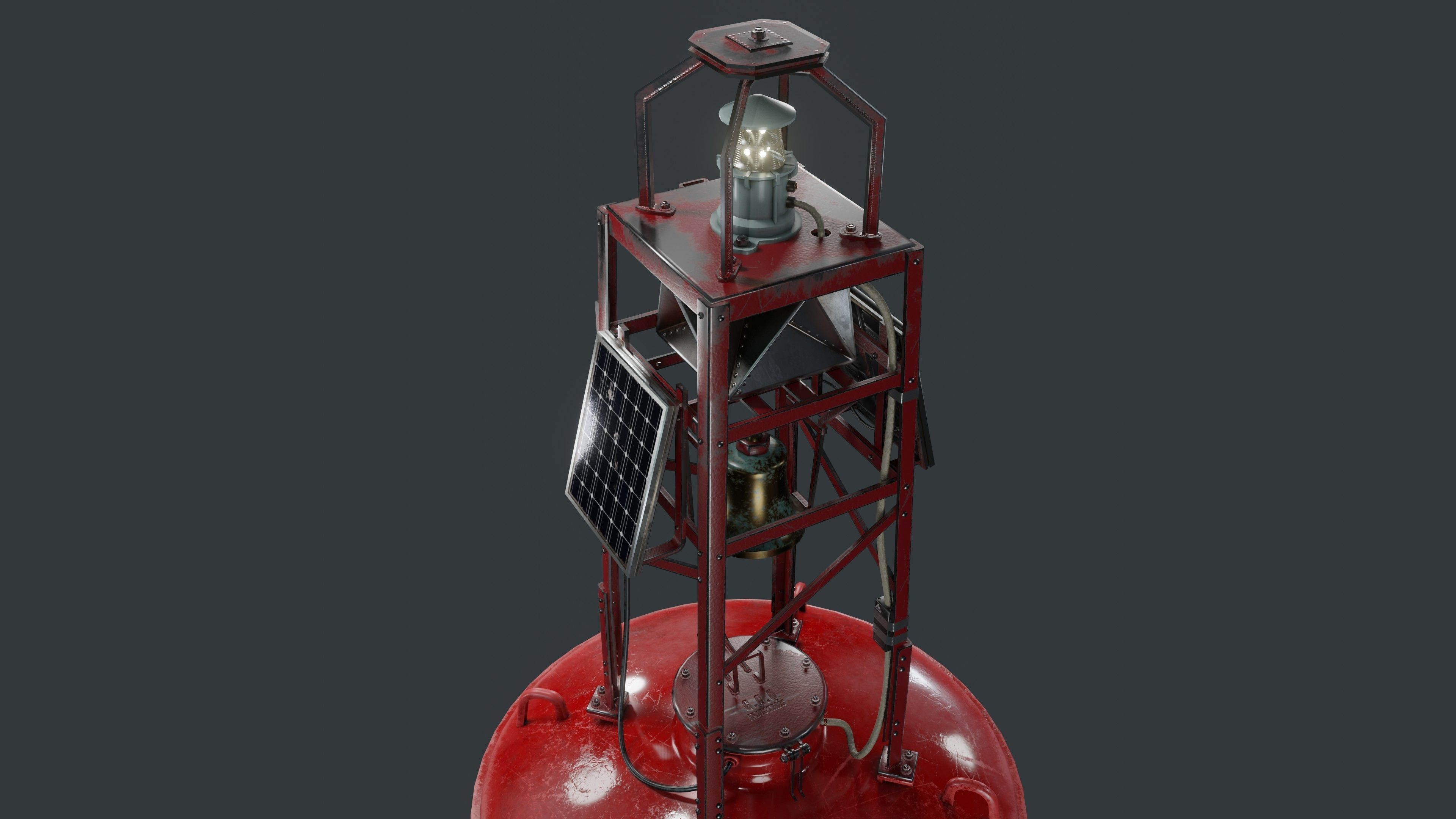 Bell Buoy Low-poly 3D model_17