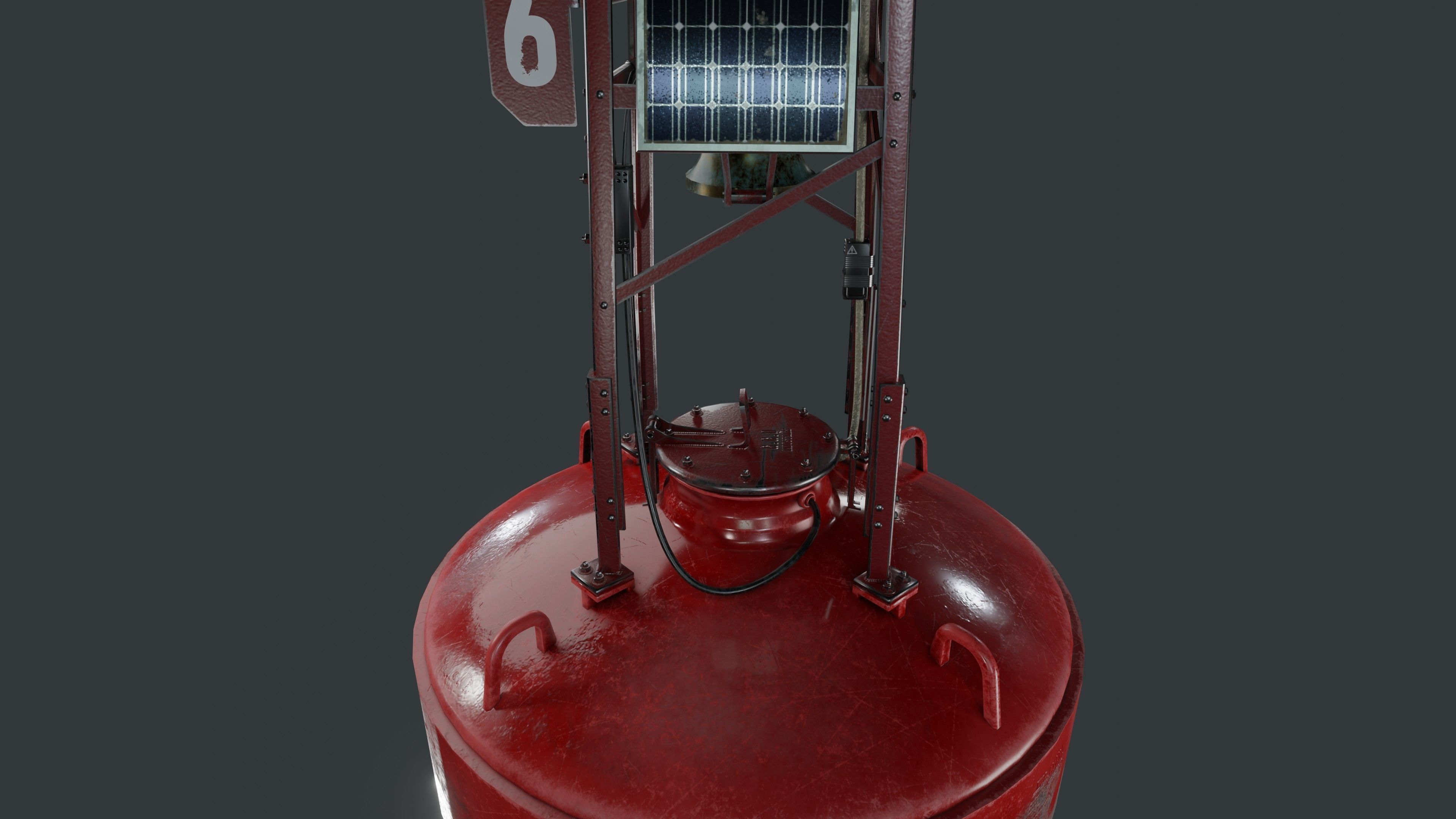 Bell Buoy Low-poly 3D model_7