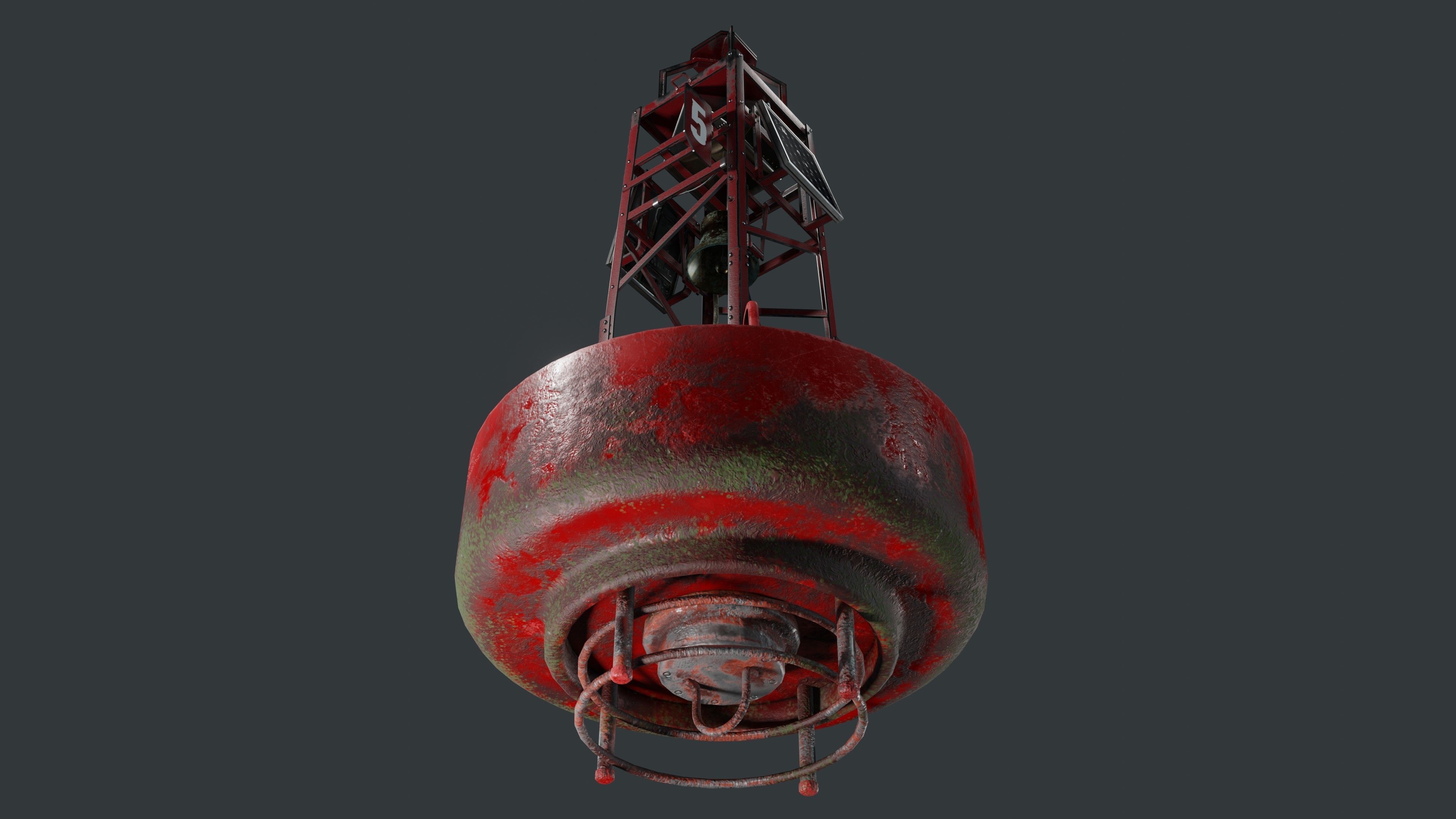 Bell Buoy Low-poly 3D model_6