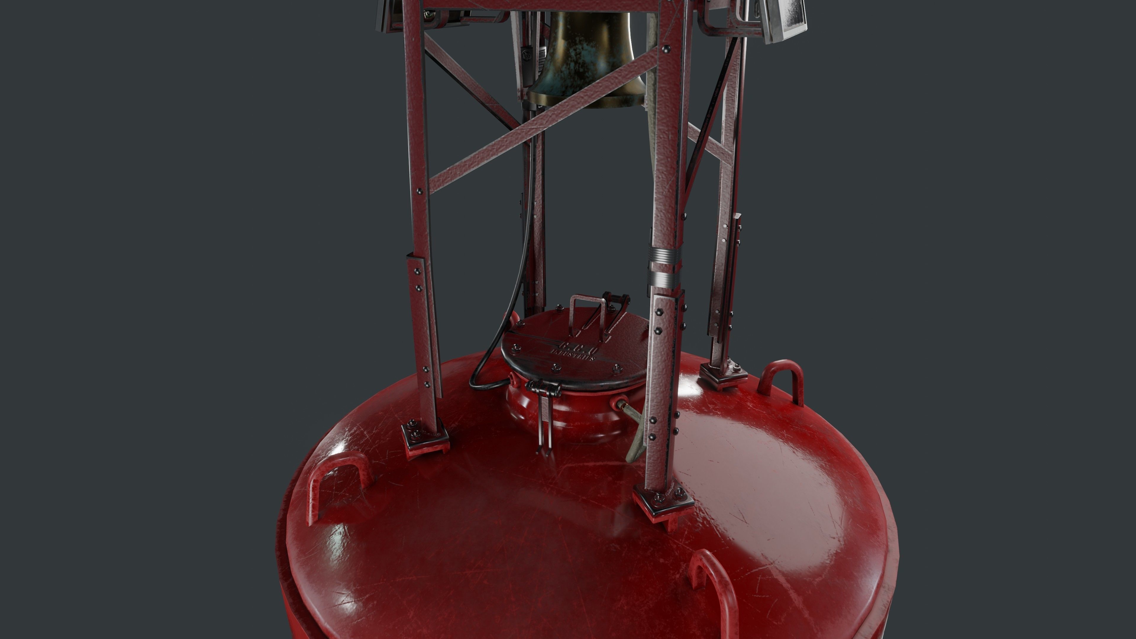 Bell Buoy Low-poly 3D model_19