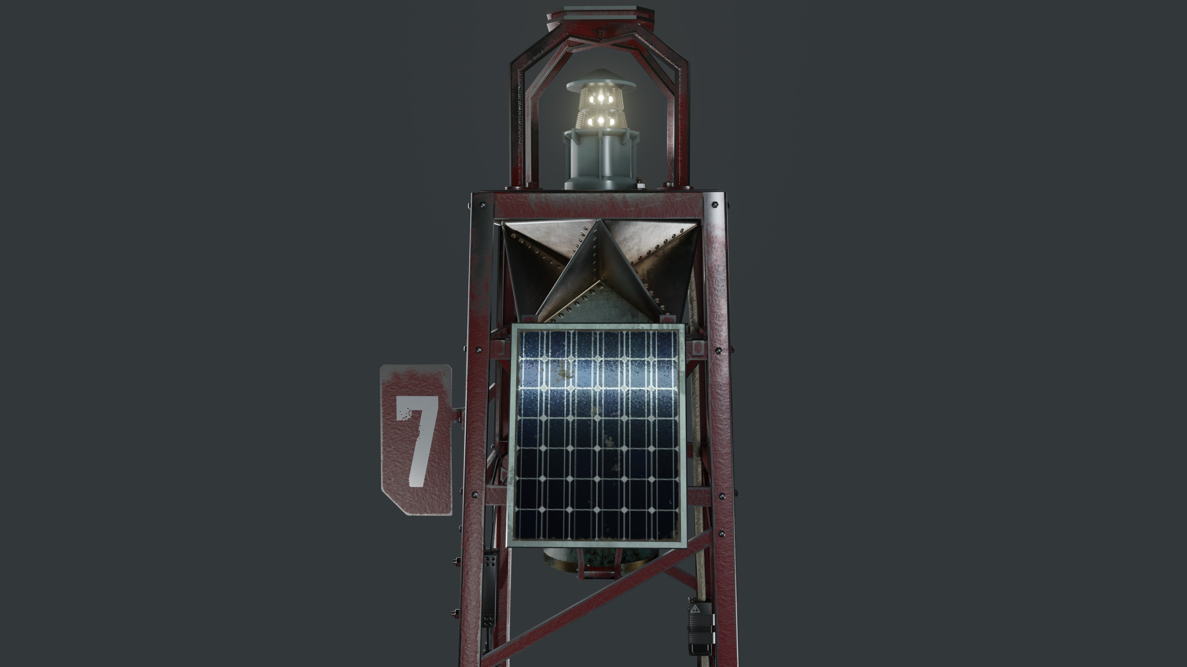 Bell Buoy Low-poly 3D model_8