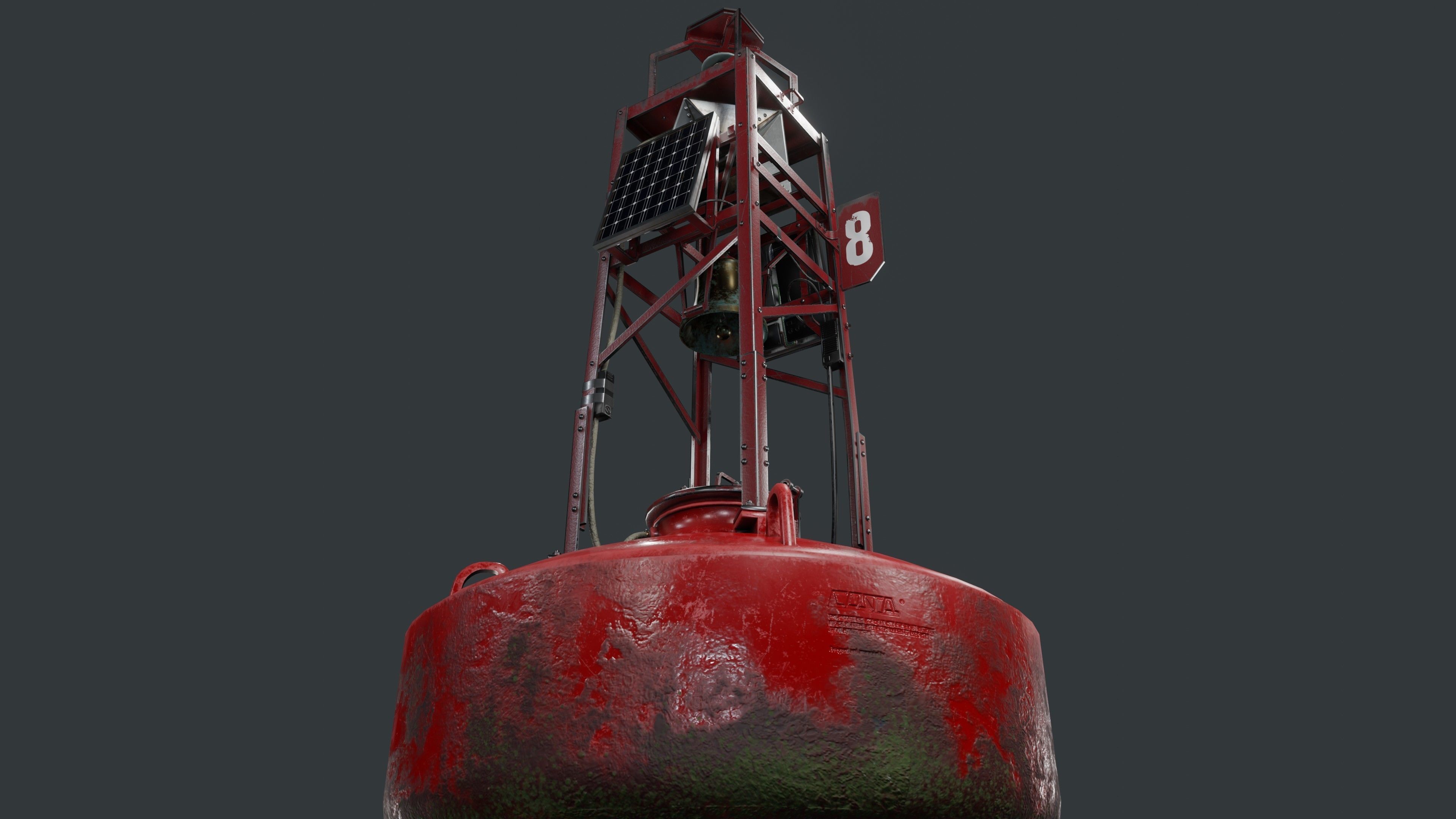 Bell Buoy Low-poly 3D model_9