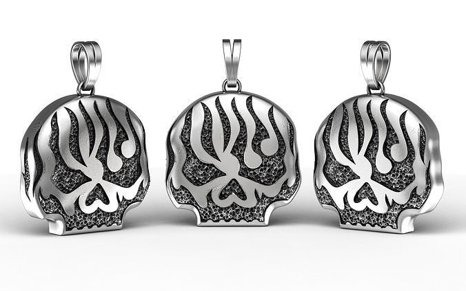 harley davidson Hell Skull Pendant  3D print model