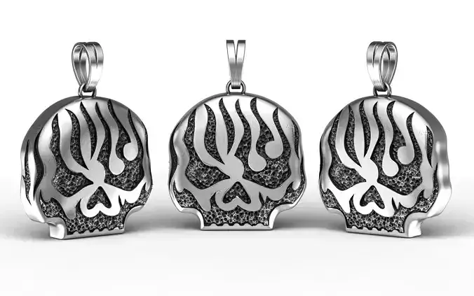 harley davidson Hell Skull Pendant  3D print model