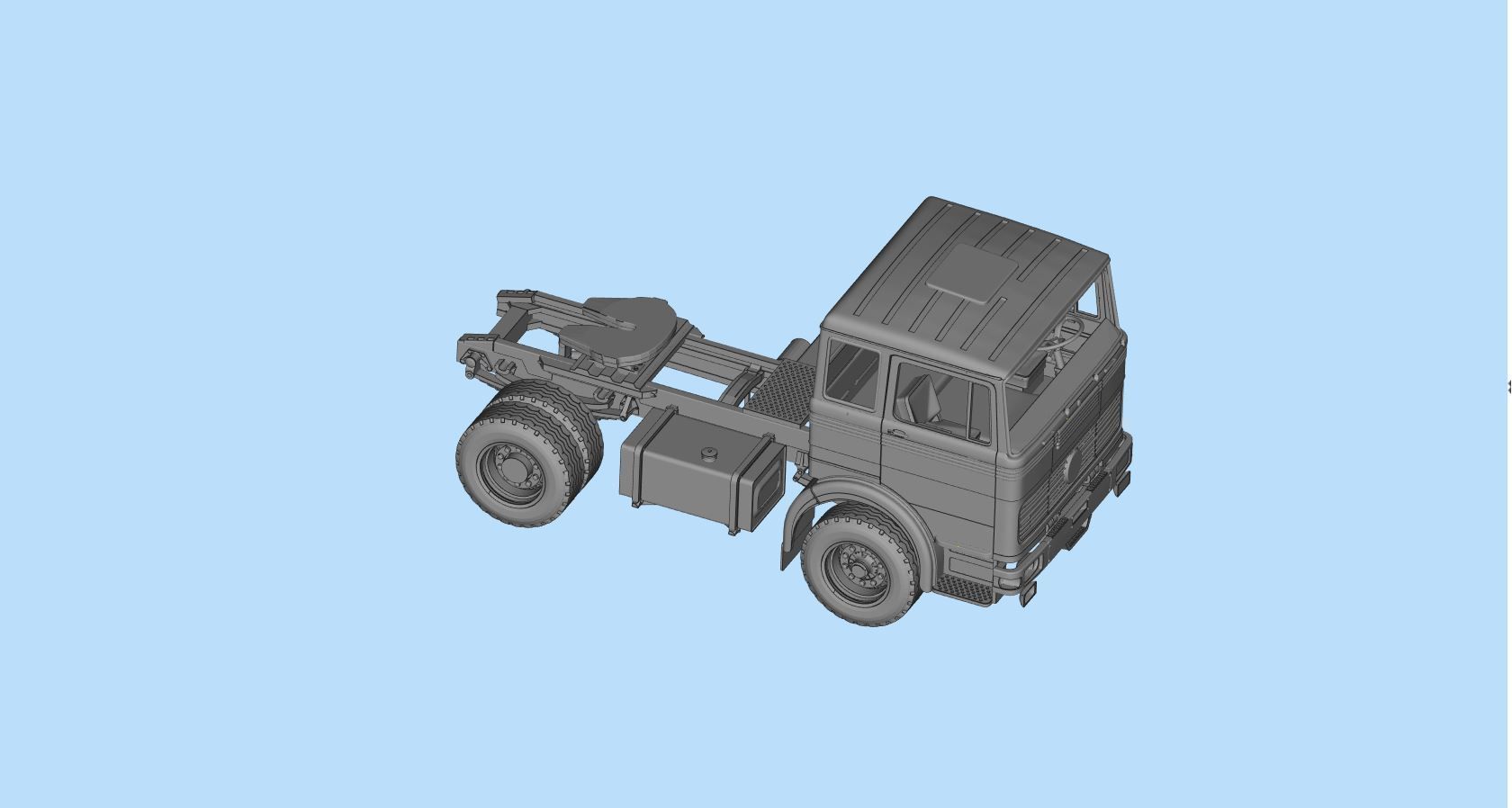 Cab old Truck german 3D print  LP series tractor 69 or 70 3D print model_16