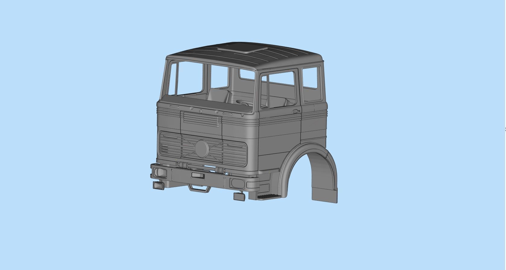 Cab old Truck german 3D print  LP series tractor 69 or 70 3D print model_4