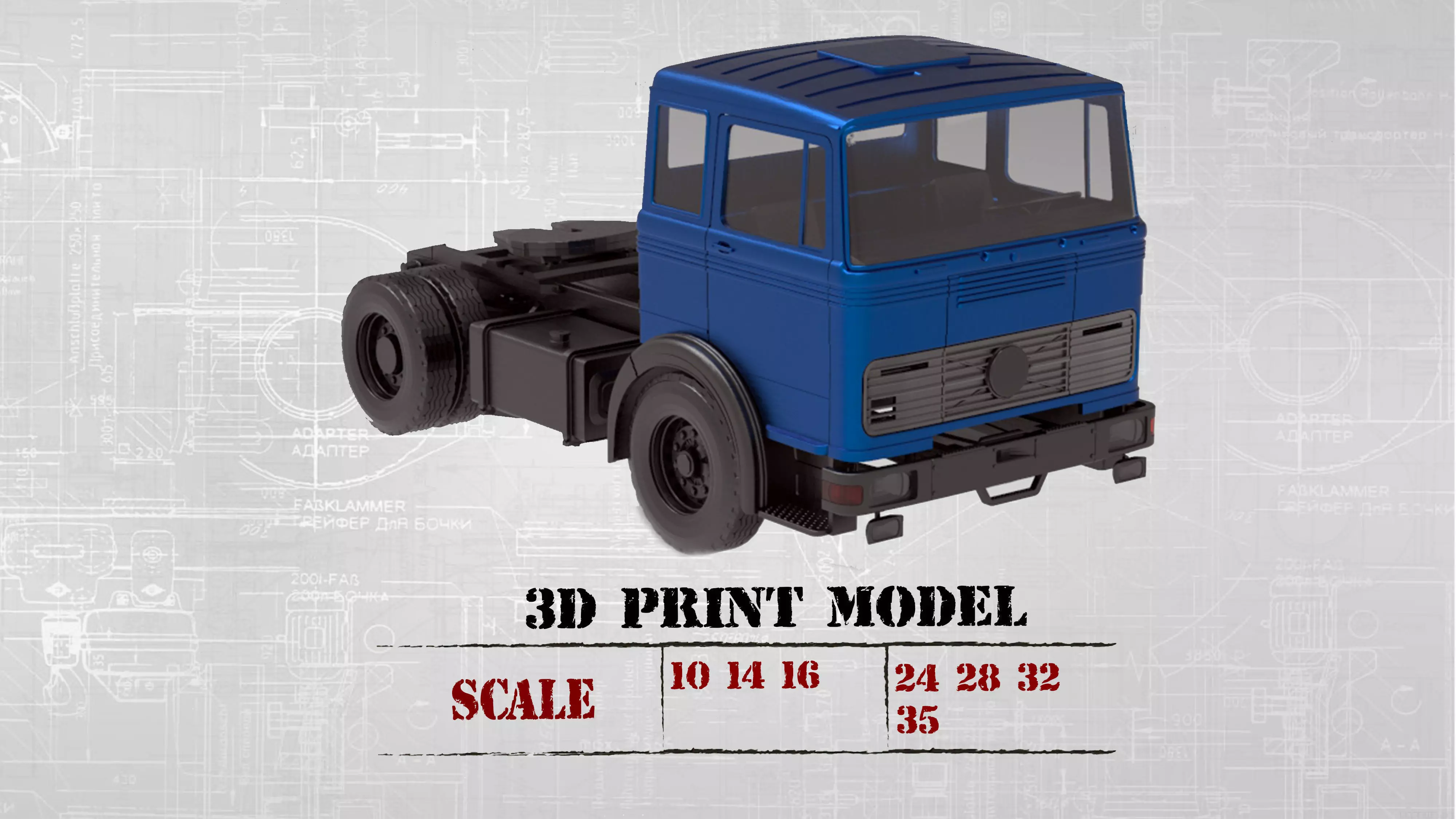 Cab old Truck german 3D print  LP series tractor 69 or 70 3D print model_0