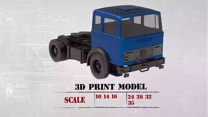 Cab old Truck german 3D print  LP series tractor 69 or 70 3D print model