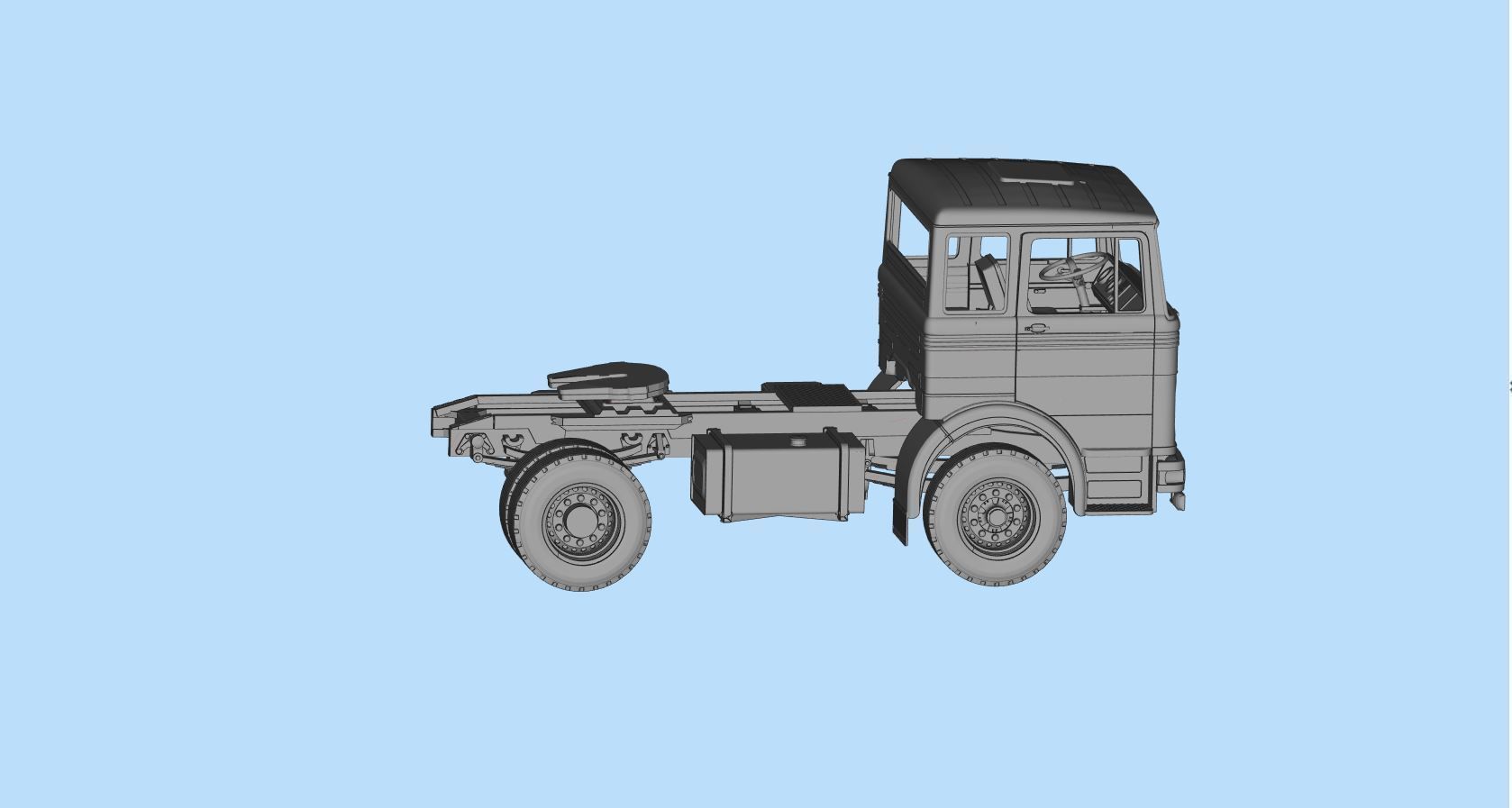 Cab old Truck german 3D print  LP series tractor 69 or 70 3D print model_19