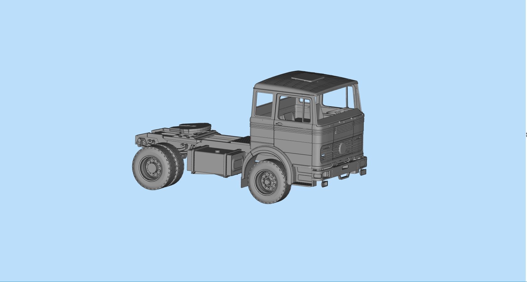 Cab old Truck german 3D print  LP series tractor 69 or 70 3D print model_17