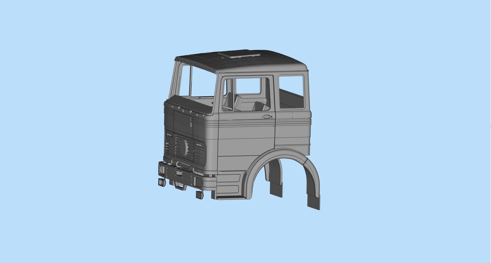 Cab old Truck german 3D print  LP series tractor 69 or 70 3D print model_6