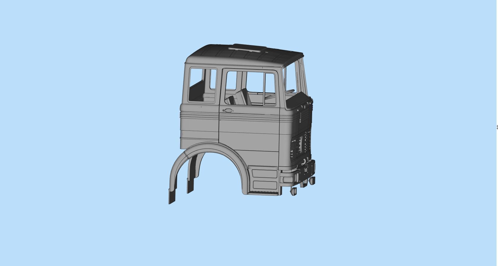 Cab old Truck german 3D print  LP series tractor 69 or 70 3D print model_15