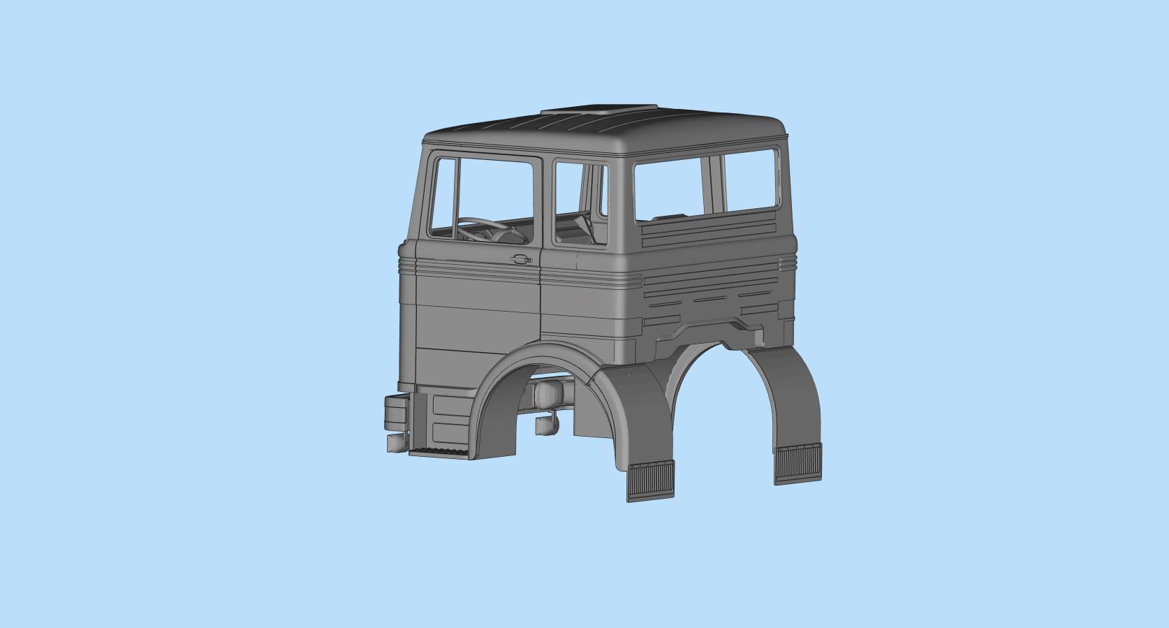 Cab old Truck german 3D print  LP series tractor 69 or 70 3D print model_7