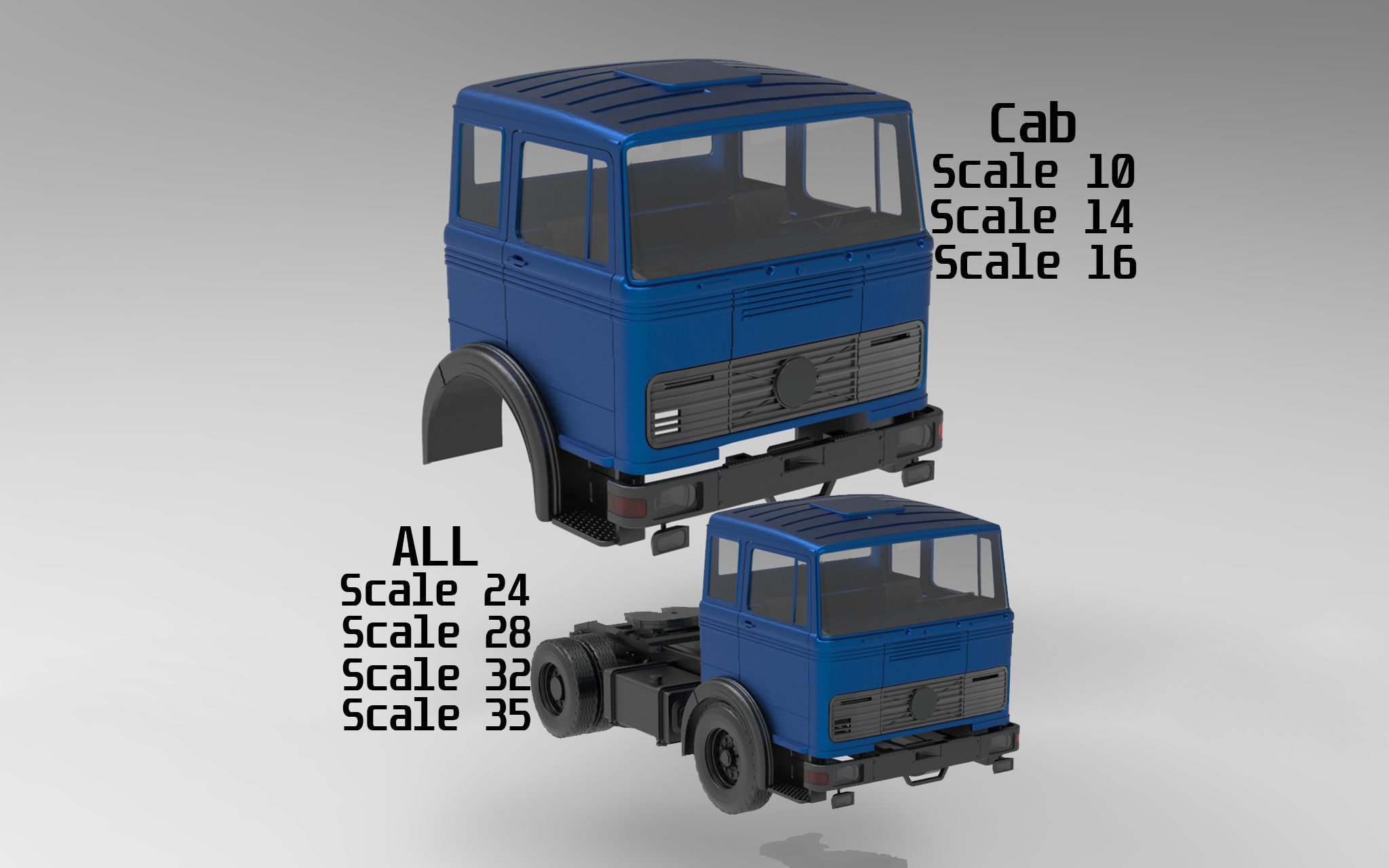 Cab old Truck german 3D print  LP series tractor 69 or 70 3D print model_1