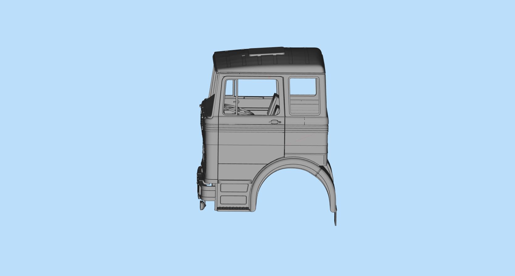 Cab old Truck german 3D print  LP series tractor 69 or 70 3D print model_5