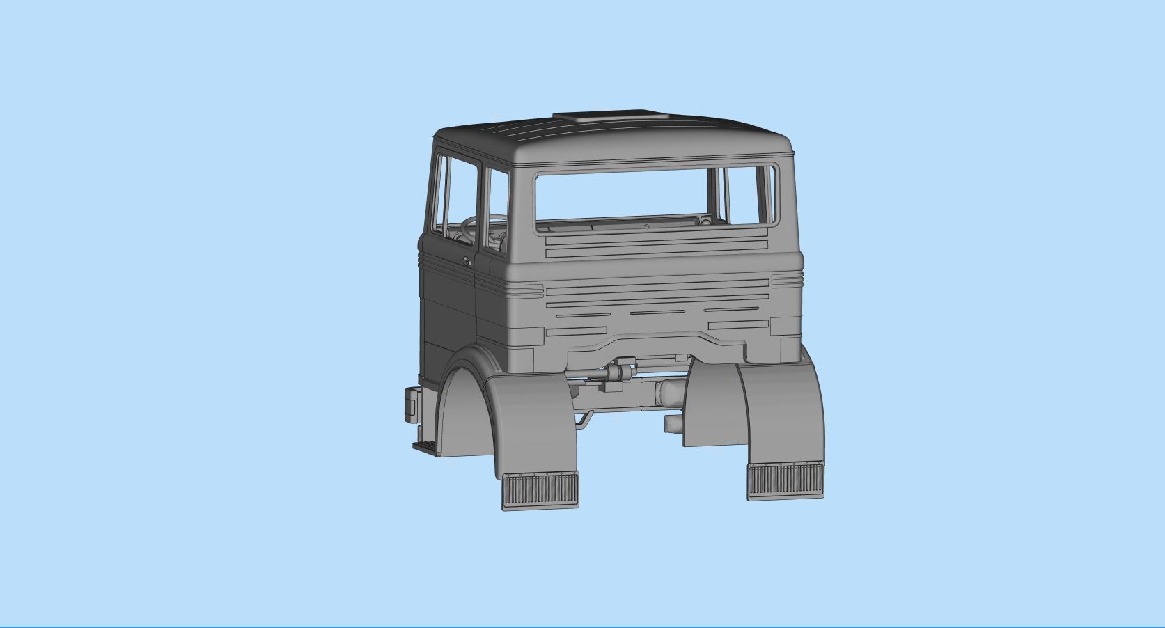 Cab old Truck german 3D print  LP series tractor 69 or 70 3D print model_9