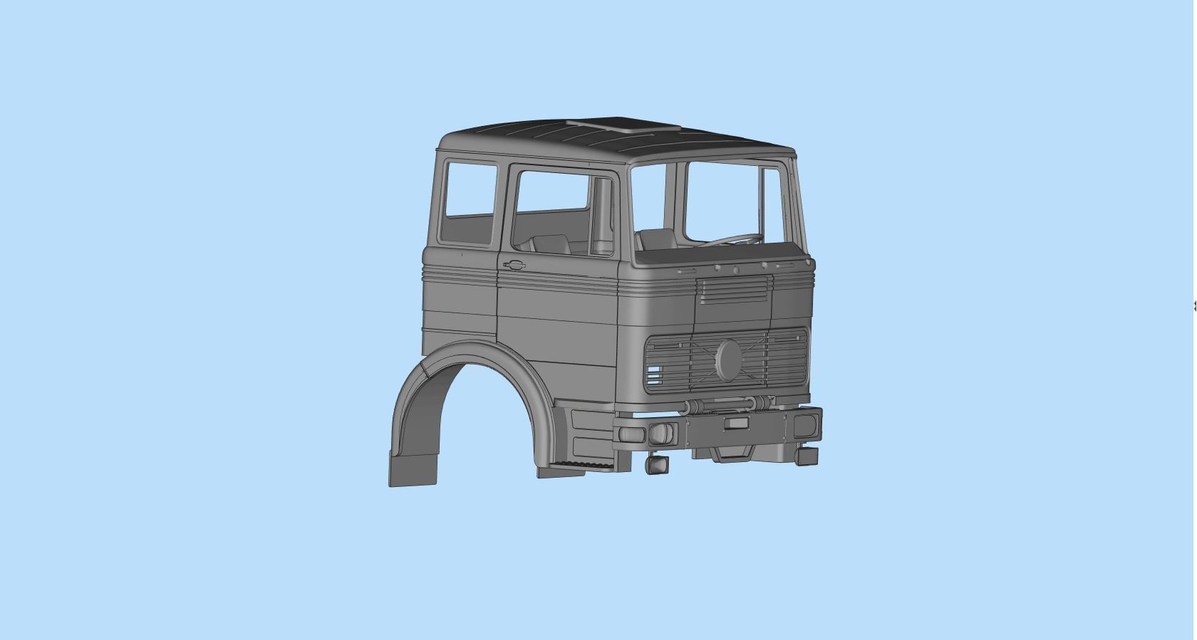 Cab old Truck german 3D print  LP series tractor 69 or 70 3D print model_18