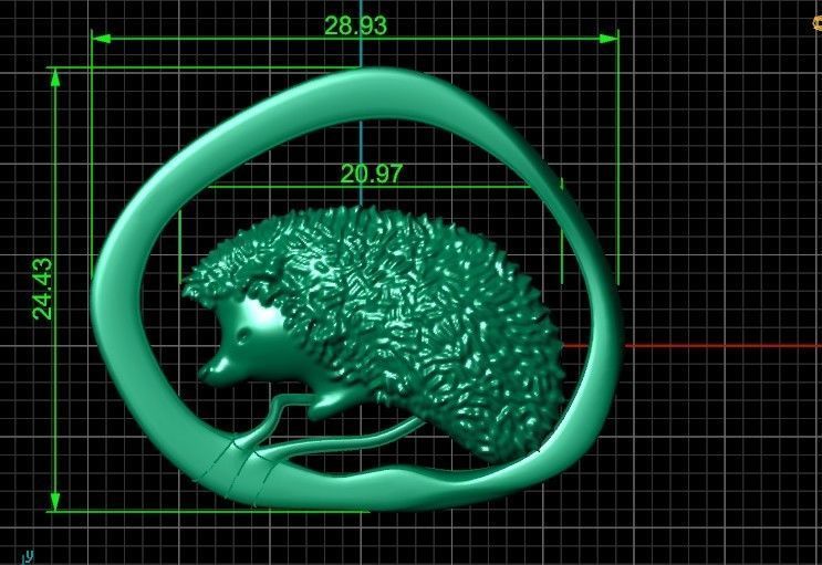 hedgehog pendant 3D print model_17