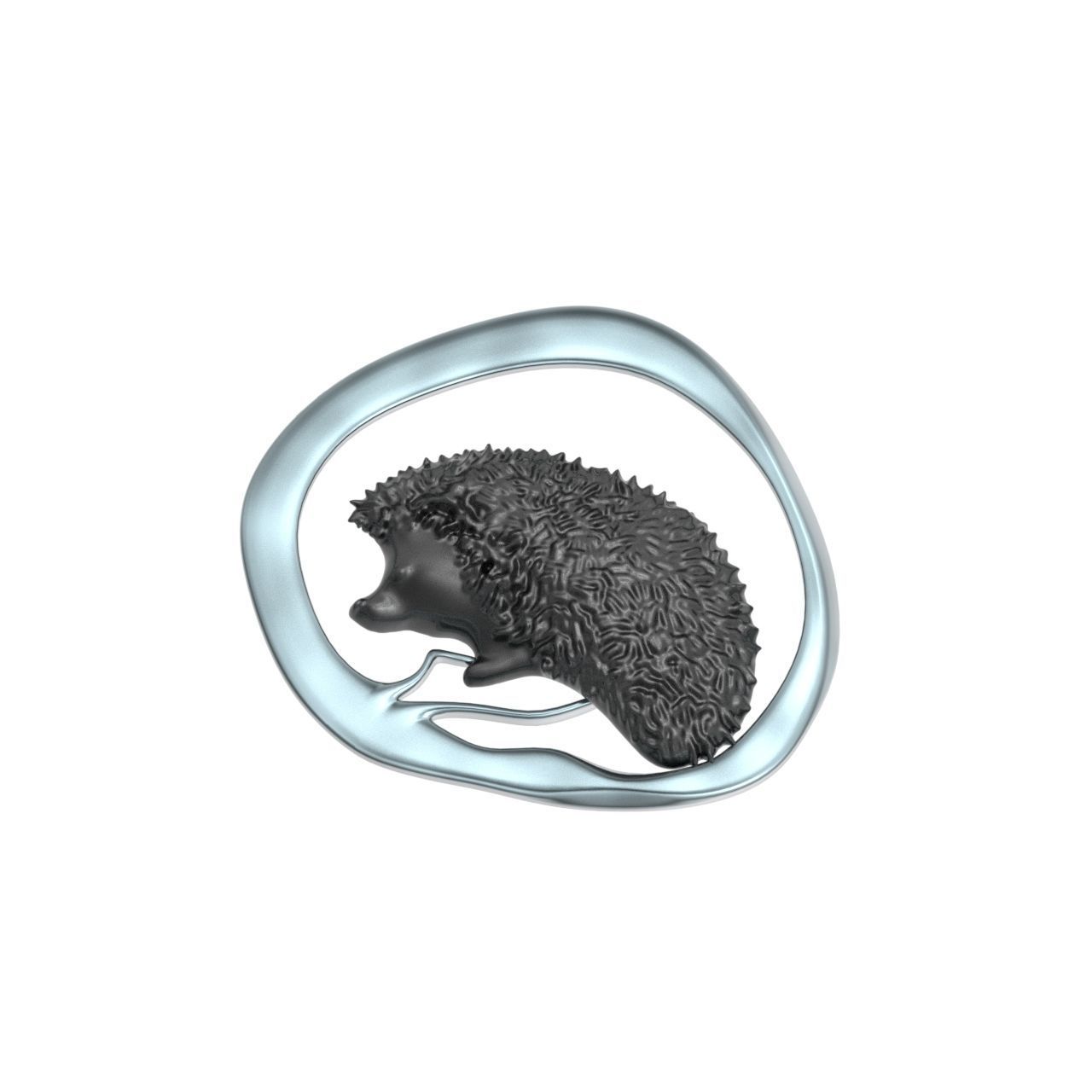 hedgehog pendant 3D print model_8