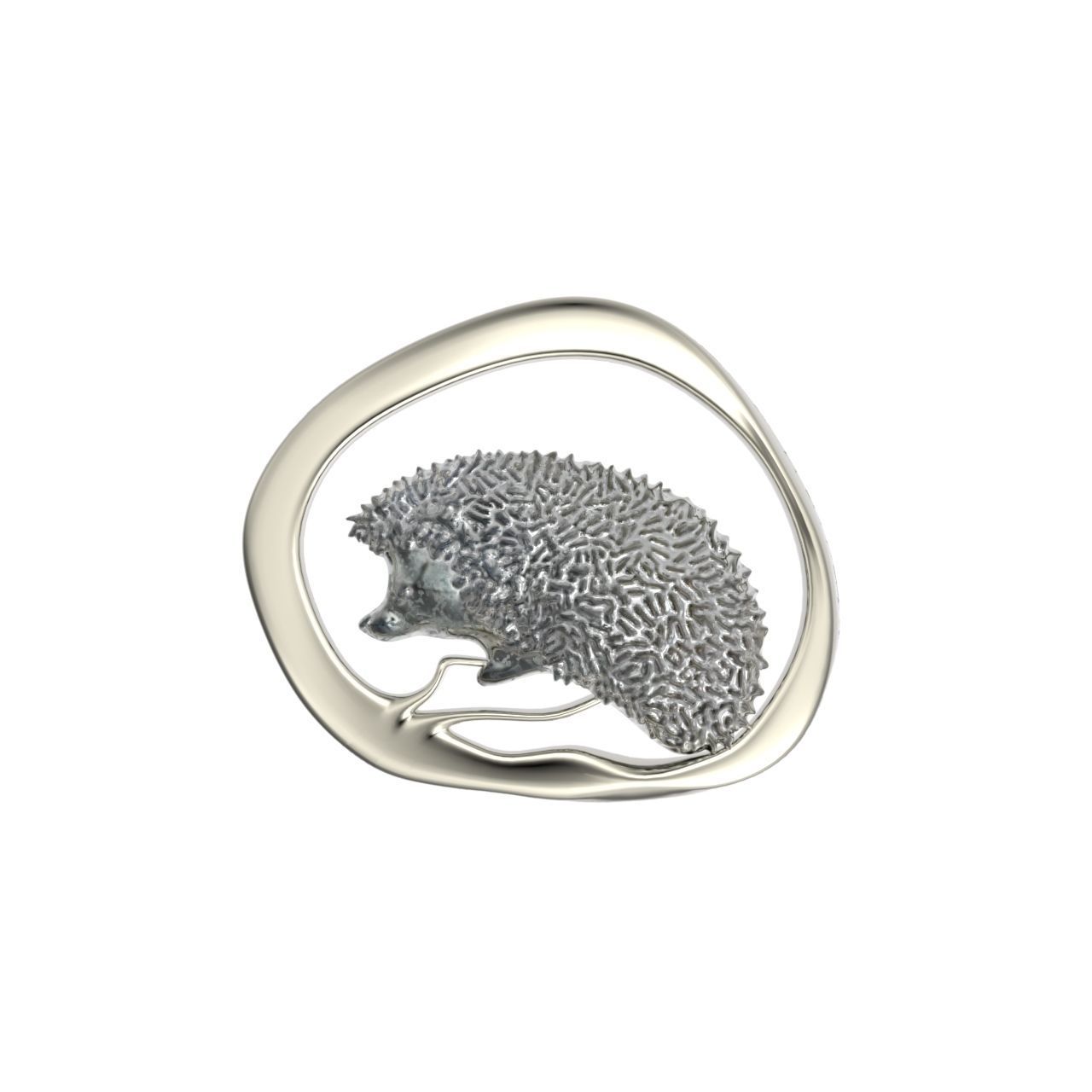 hedgehog pendant 3D print model_13