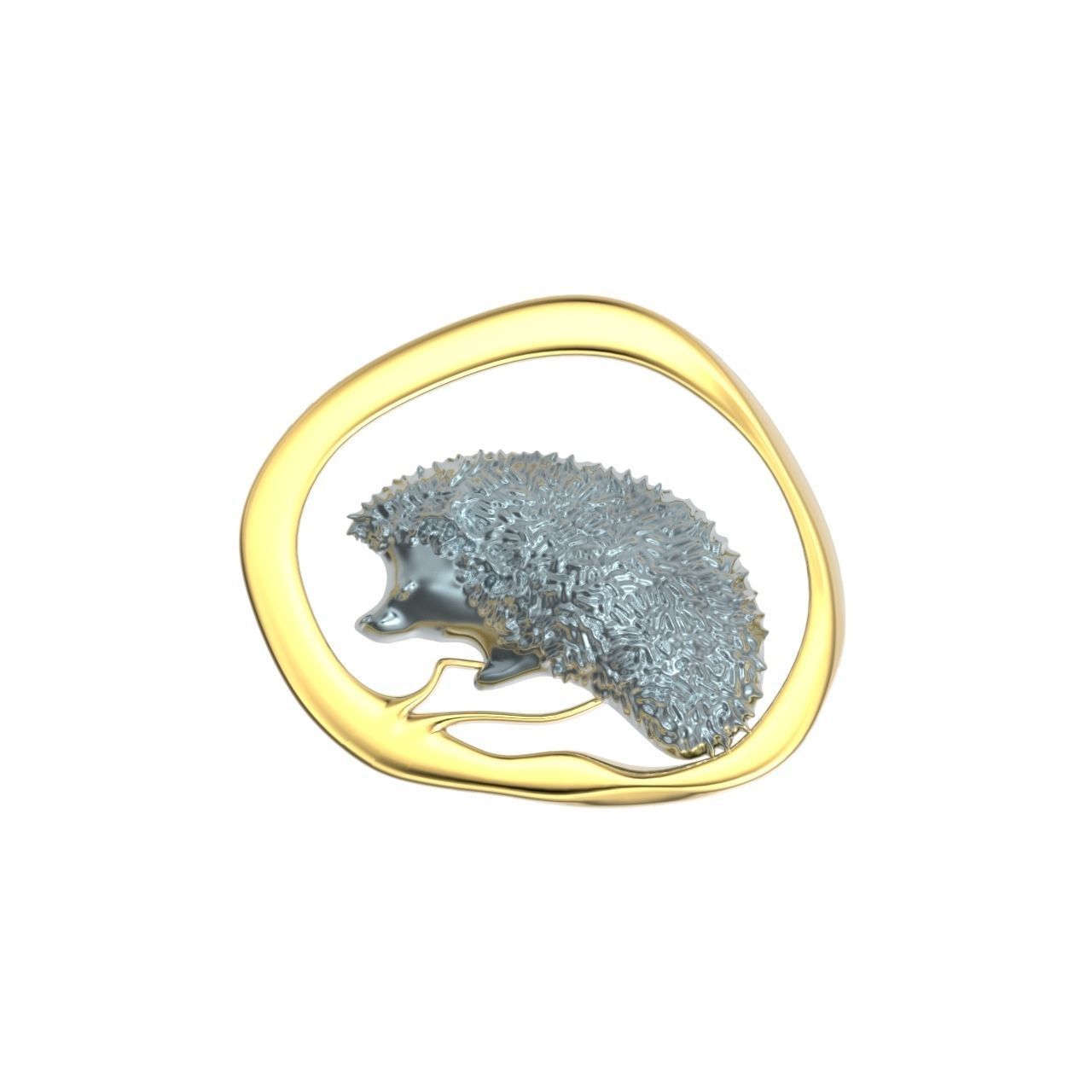 hedgehog pendant 3D print model_9