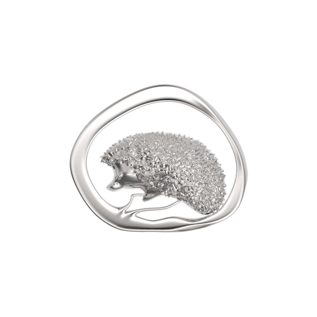 hedgehog pendant 3D print model_2