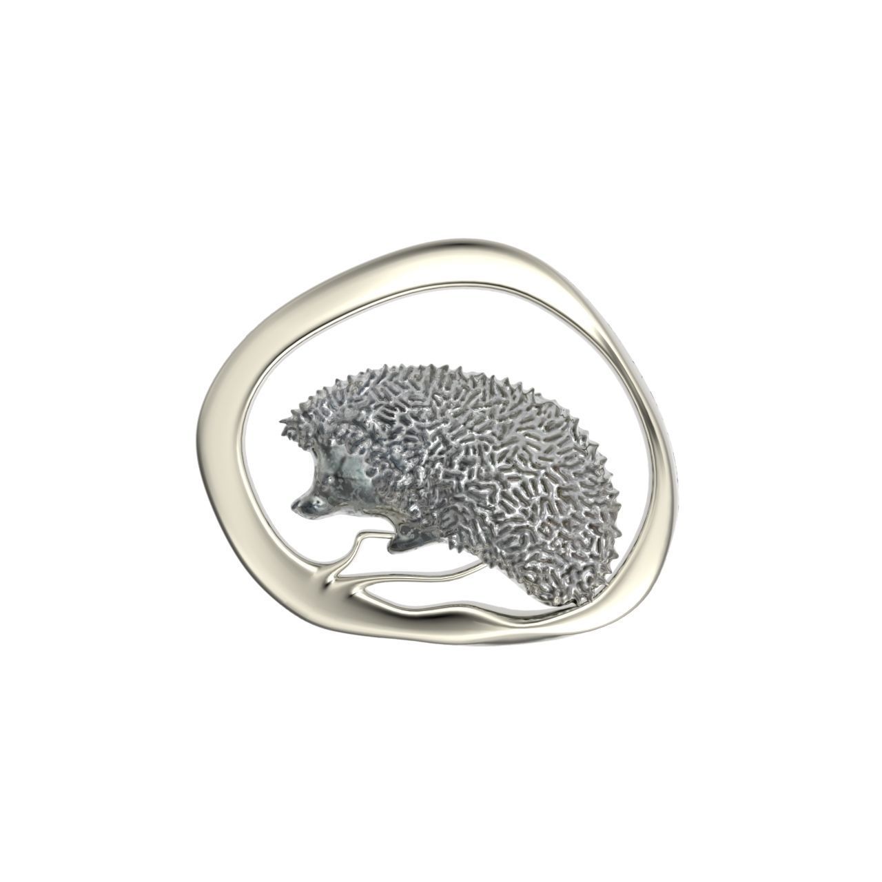 hedgehog pendant 3D print model_12
