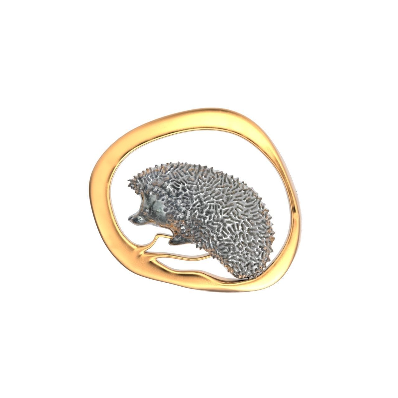 hedgehog pendant 3D print model_16